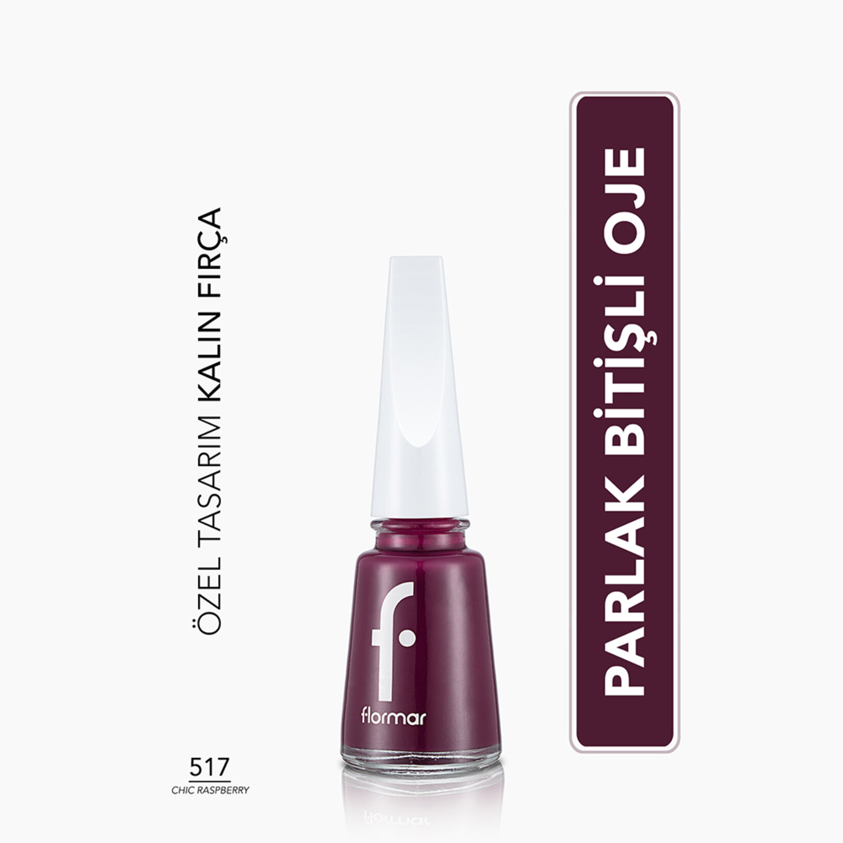Flormar Nail Enamel Uzun Süre Kalıcı Besleyici Oje - 517 Chic Raspberry - Görsel 2