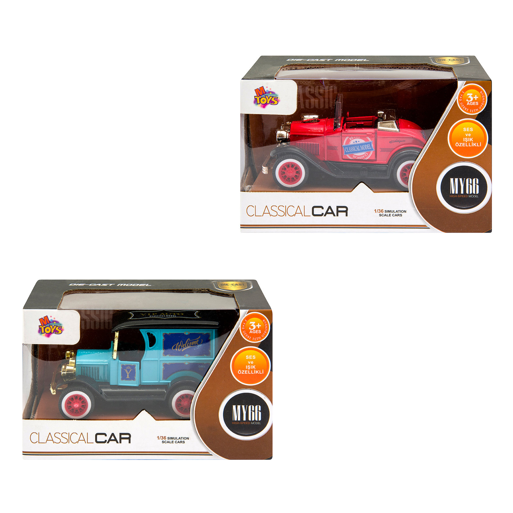M Toys Ses Ve Işık Özellikli Sürtmeli Araba