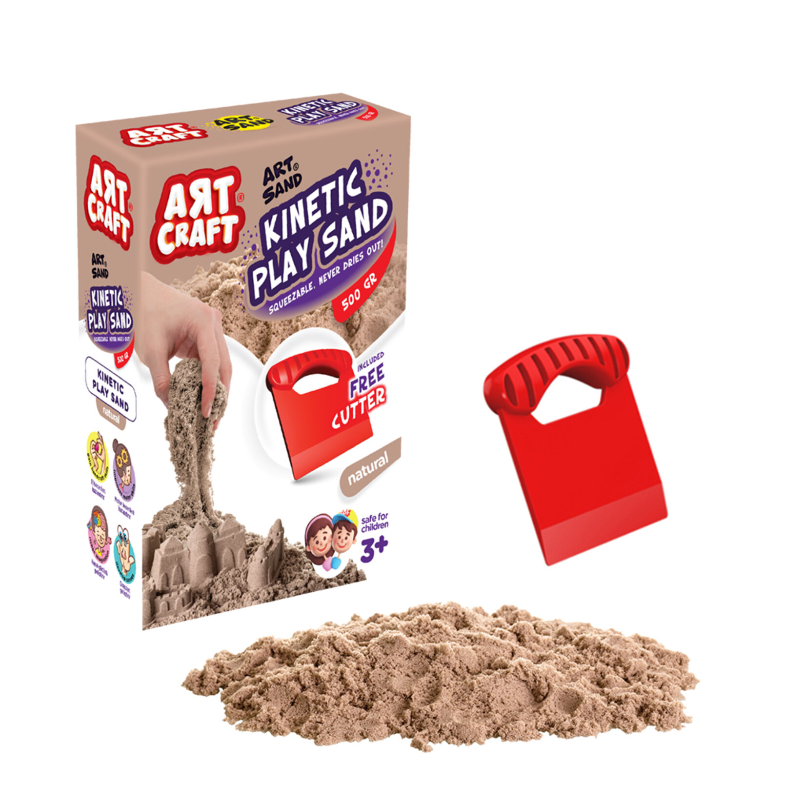 Art Craft Aksesuarlı Naturel Kinetik Oyun Kumu 500G