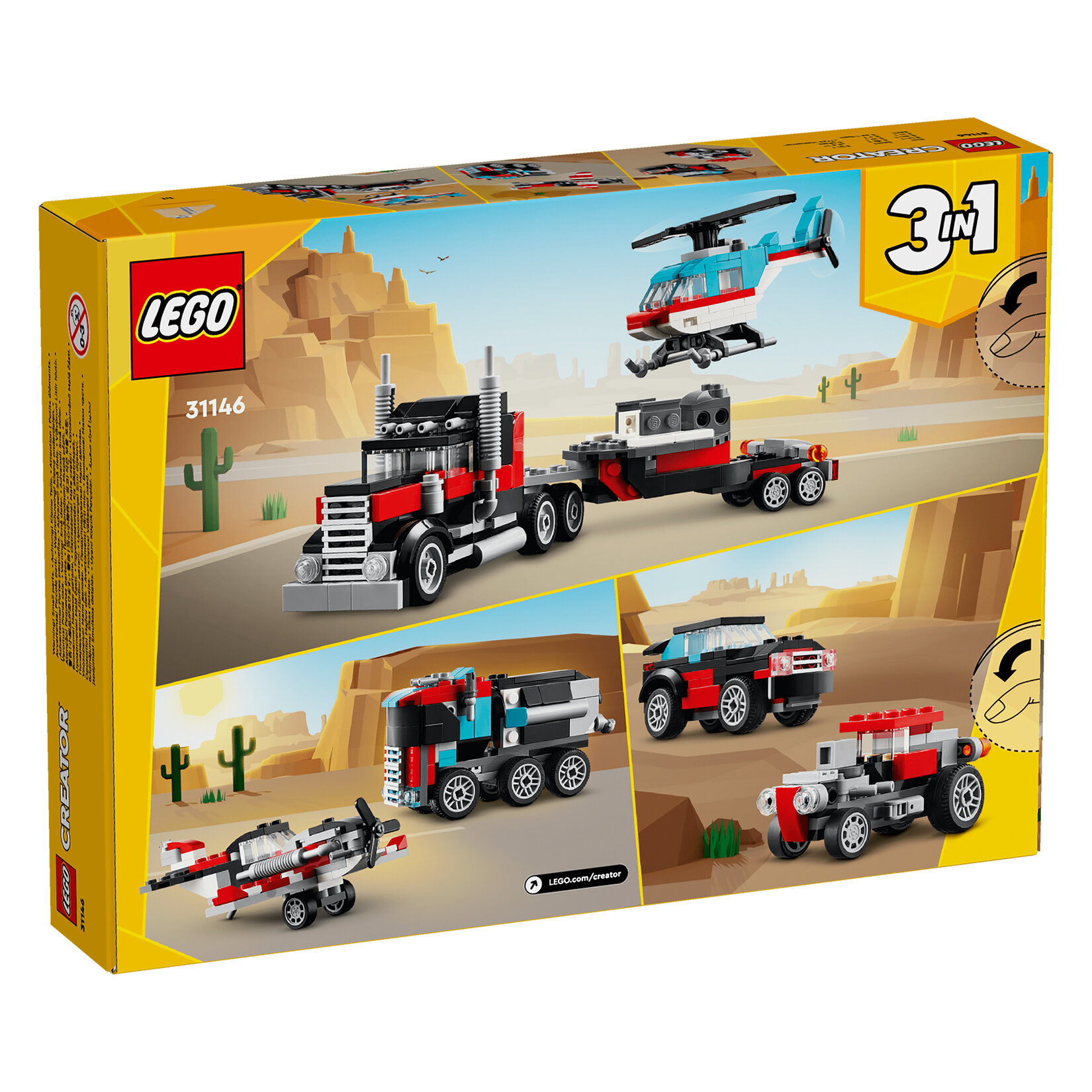 Lego 31146 Helikopterli Açık Kasa Kamyon 7+ Yaş - Görsel 2