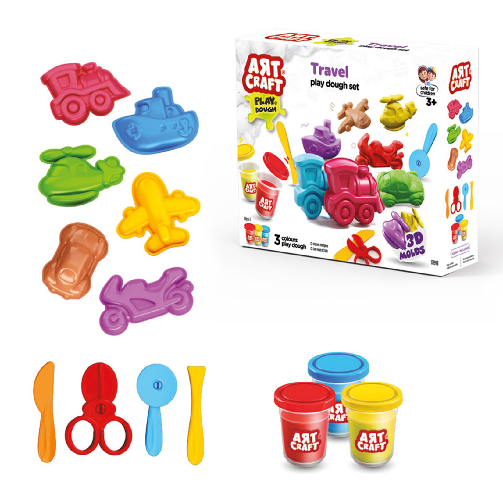 Art Craft Seyahat Araçları Hamur Seti - Görsel 2