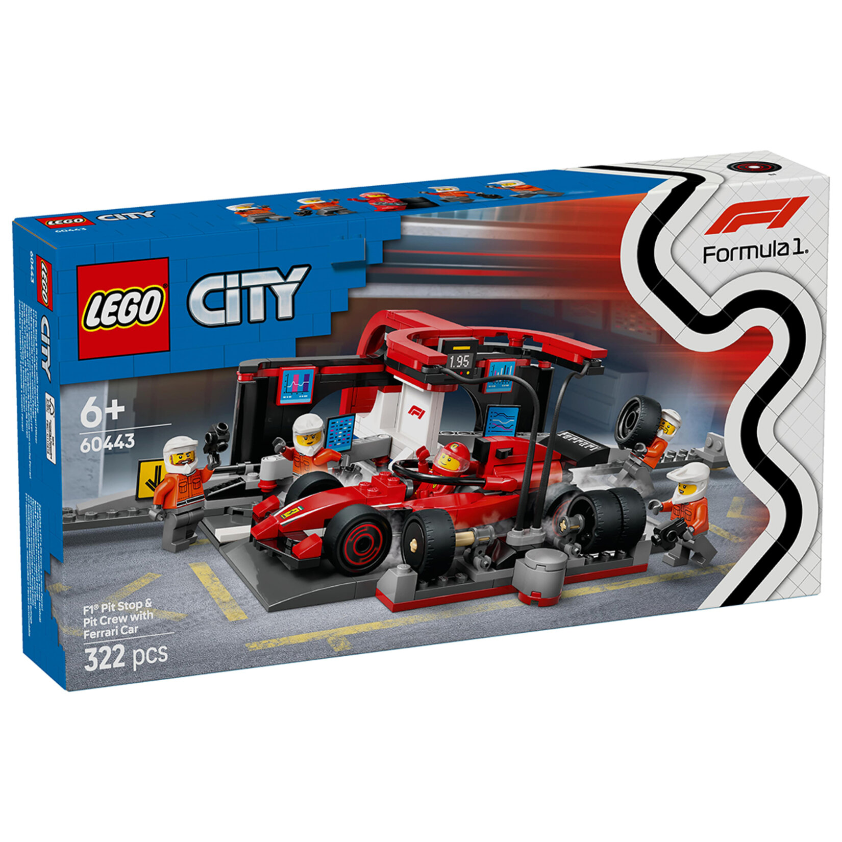 Lego 60443 City Ferrari Arabalı F1 Pit Stop