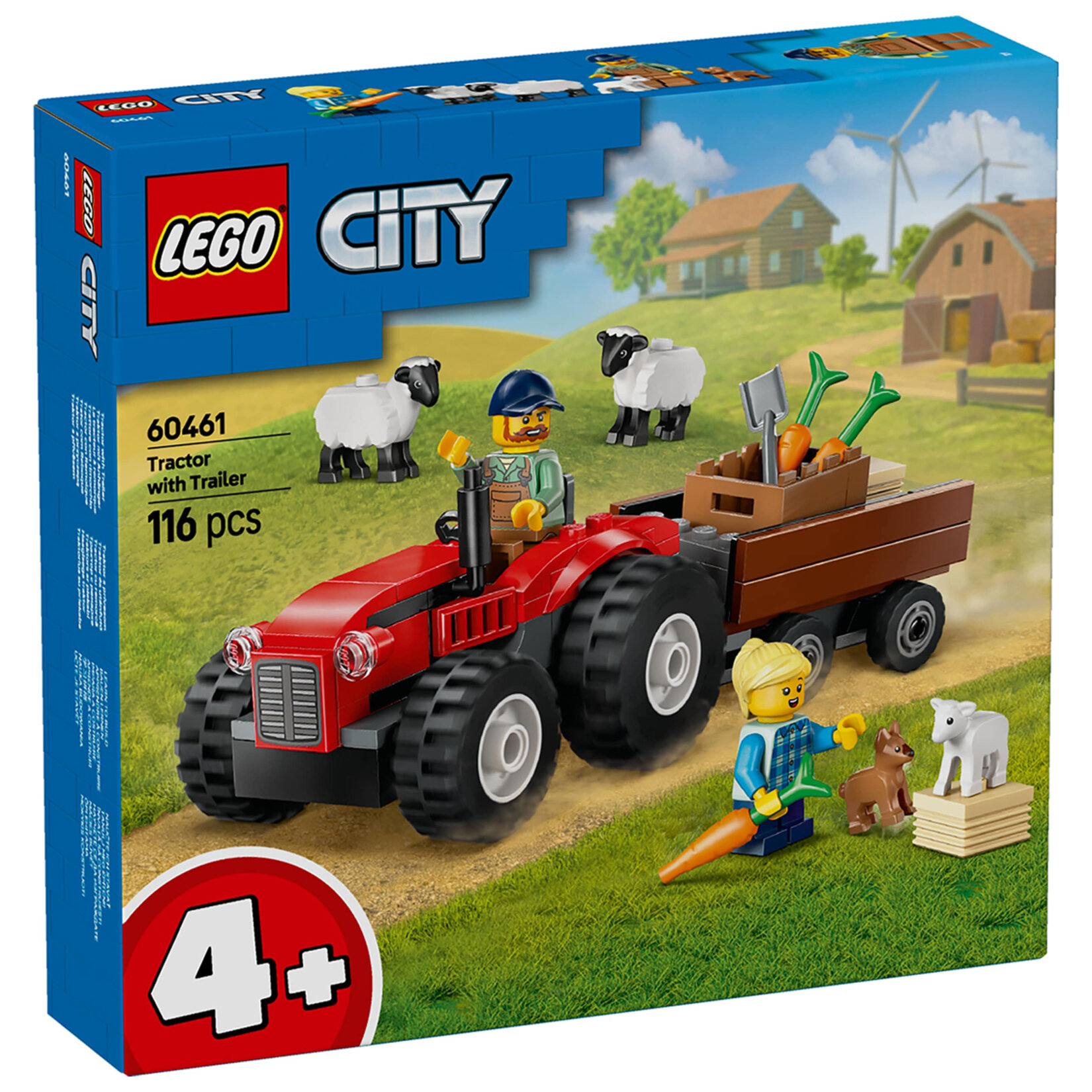 Lego 60461 City Römorklu Kırmızı Çiftlik Traktörü
