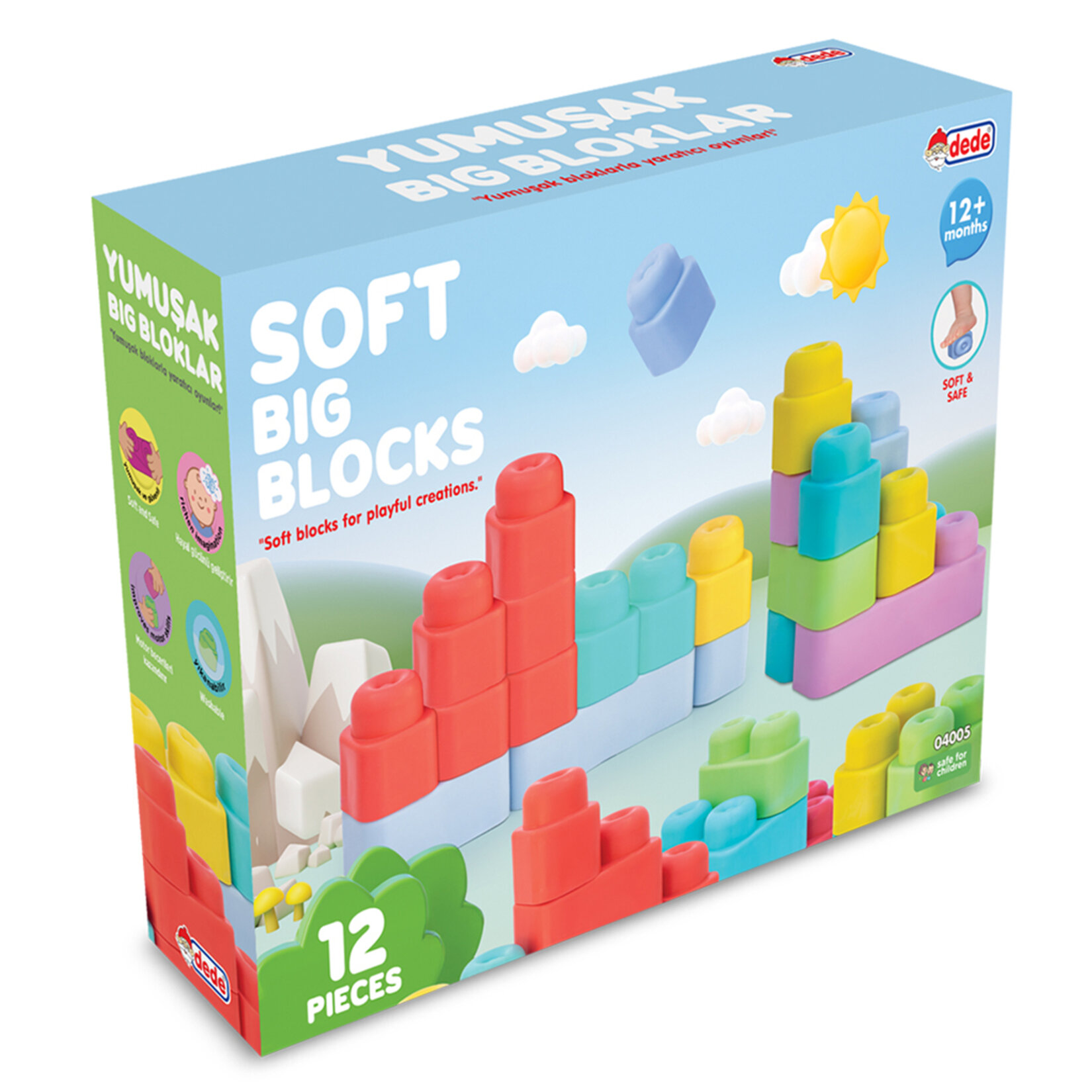 Dede Yumuşak Big Bloklar 12 Parça - Görsel 1