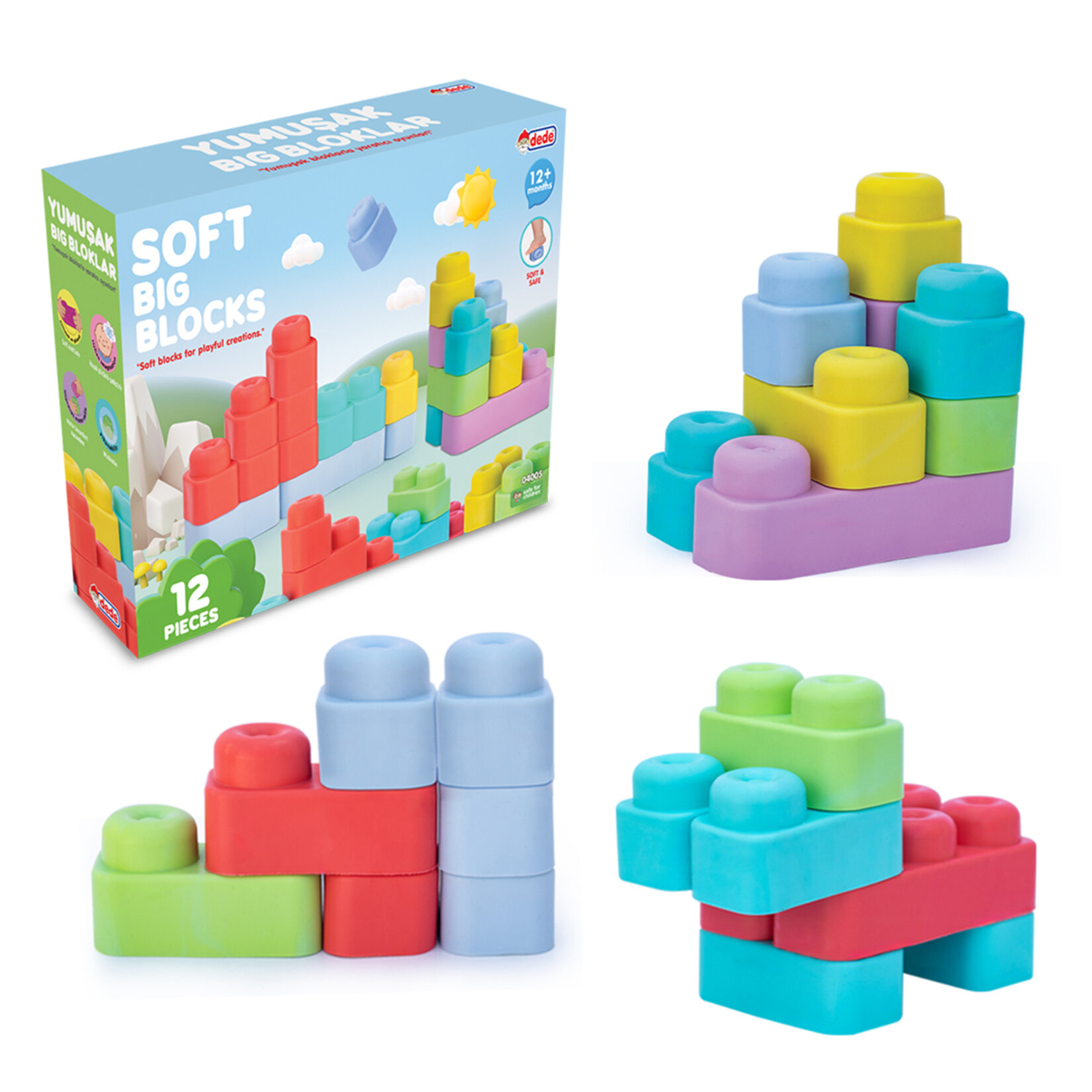 Dede Yumuşak Big Bloklar 12 Parça - Görsel 2