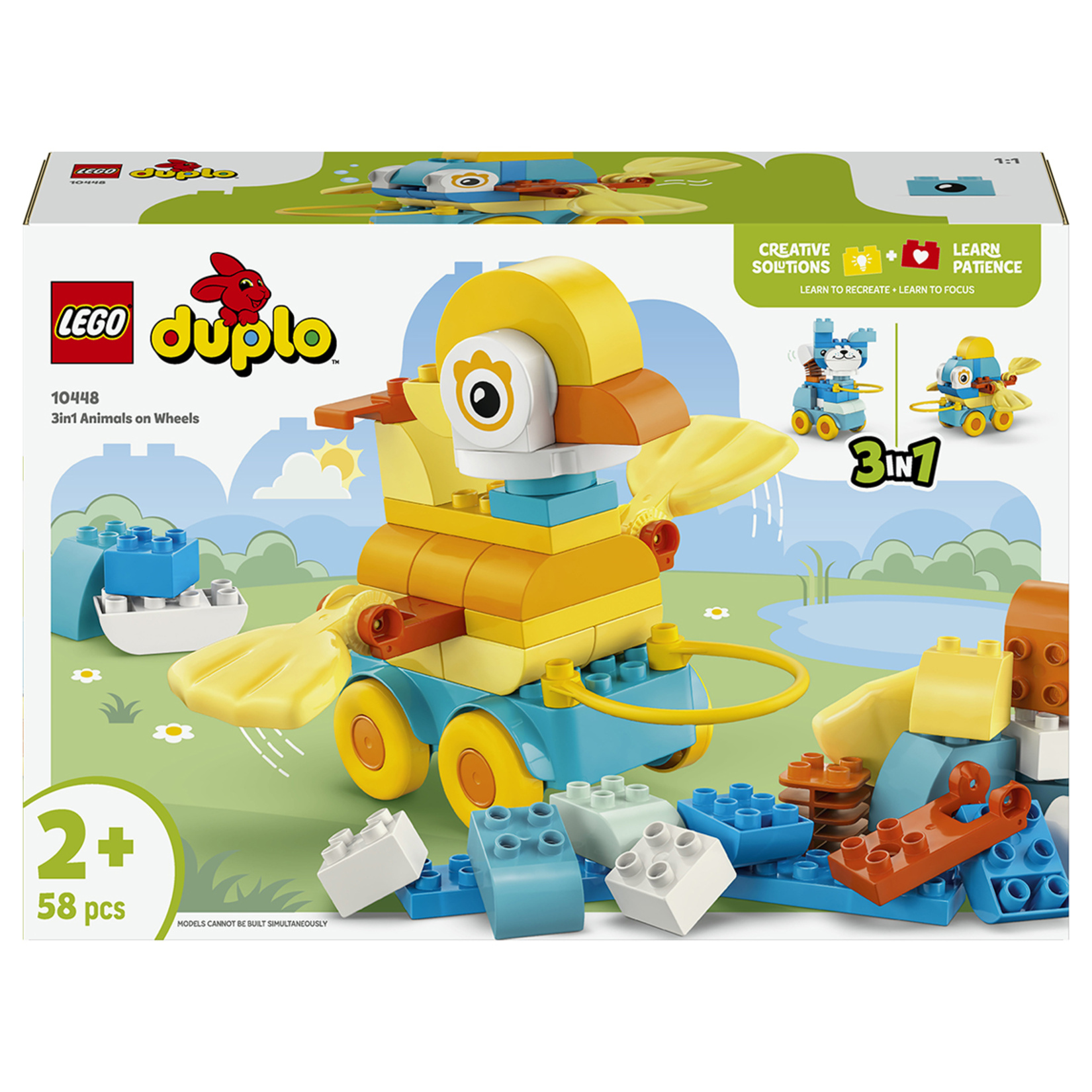 Lego Duplo 3ü1 Arada Tekerlekli Hayvanlar 2+ Yaş - Görsel 1