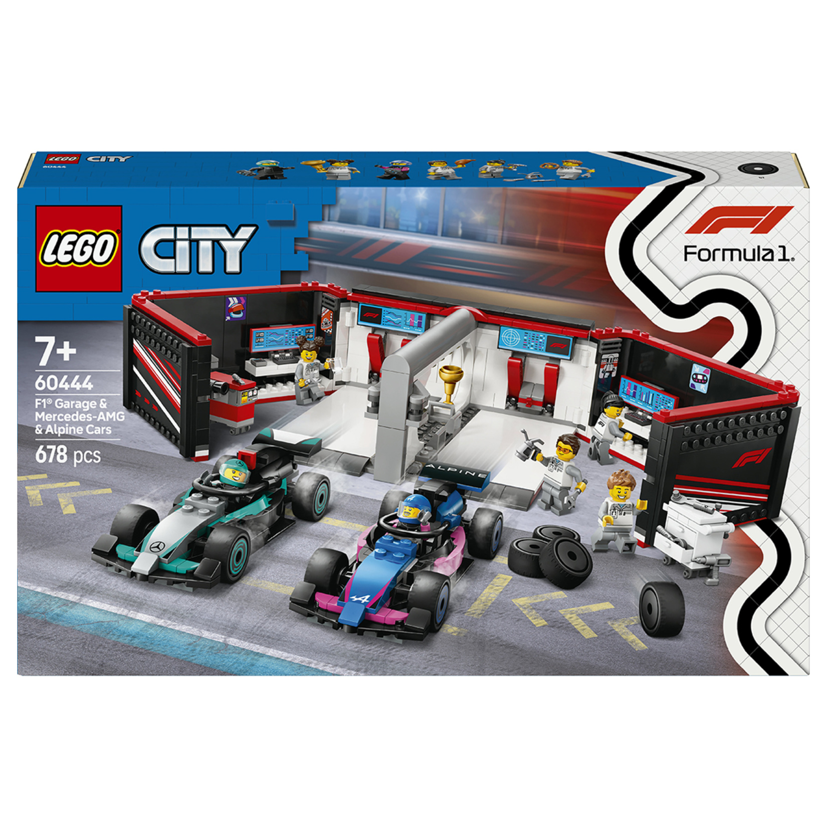 Lego City 60444 F1 Garajı ve Mercedes-AMG ve Alpine Cars - Görsel 1