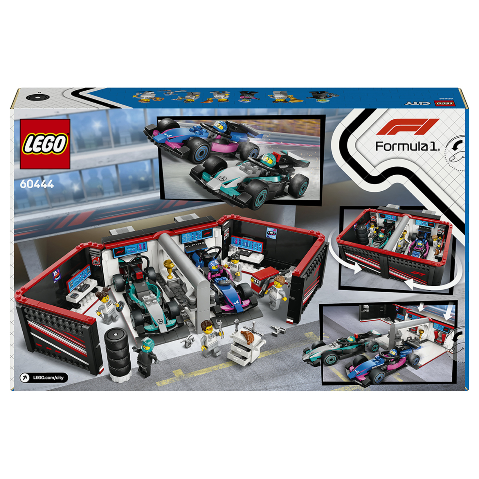 Lego City 60444 F1 Garajı ve Mercedes-AMG ve Alpine Cars - Görsel 2