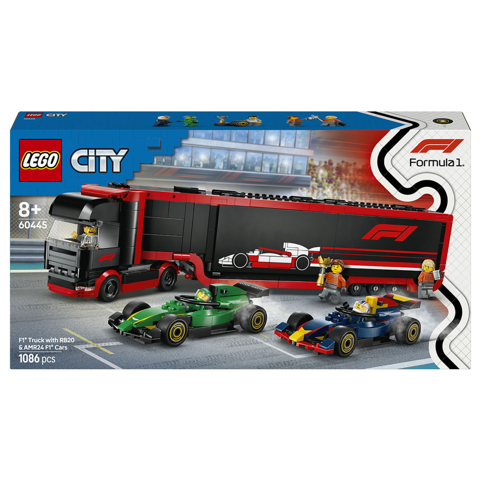 Lego City 60445 RB20 ve AMR24 F1 Arabalı F1 Kamyon - Görsel 1