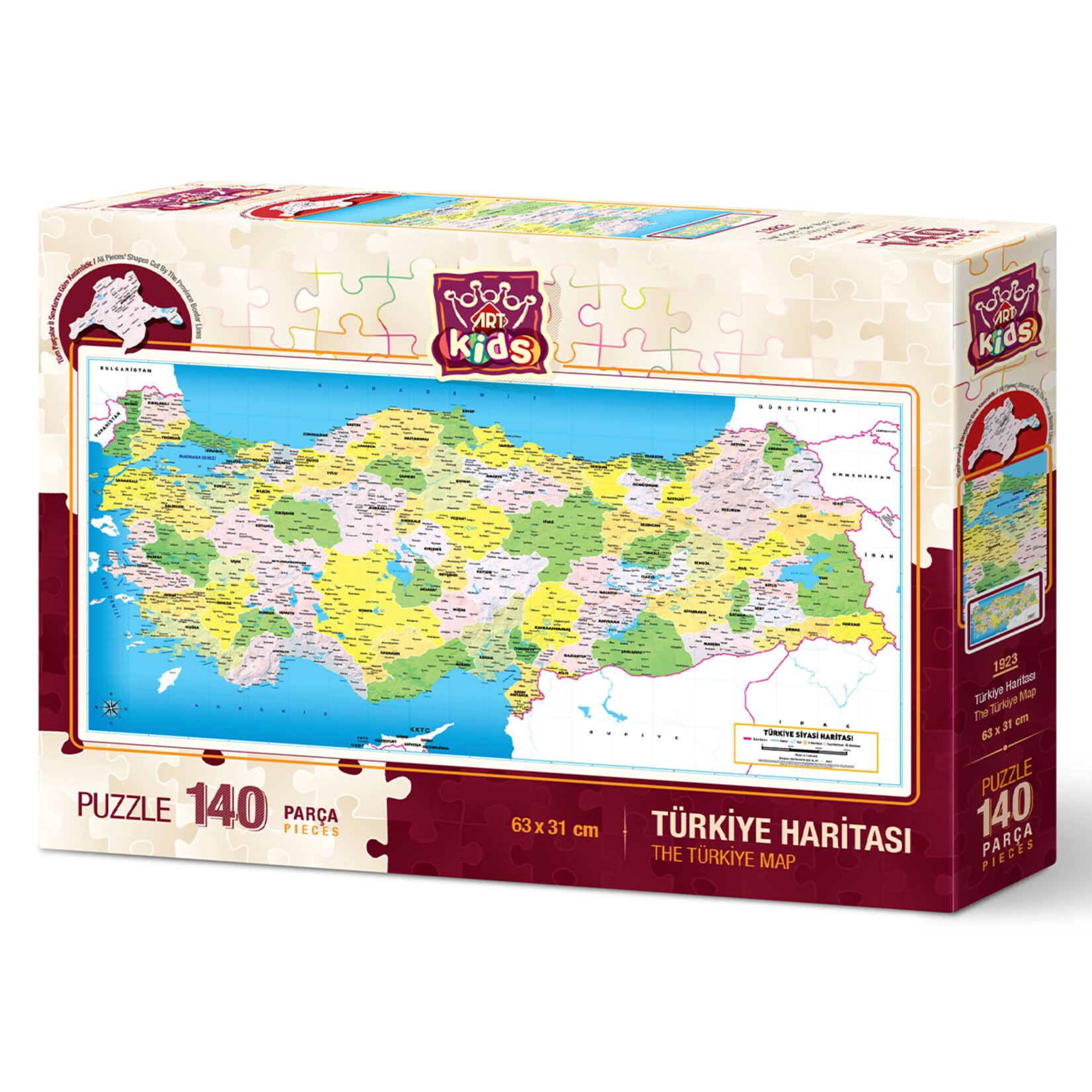 Art Puzzle Şekilli Türkiye Hatırası 140 Parça