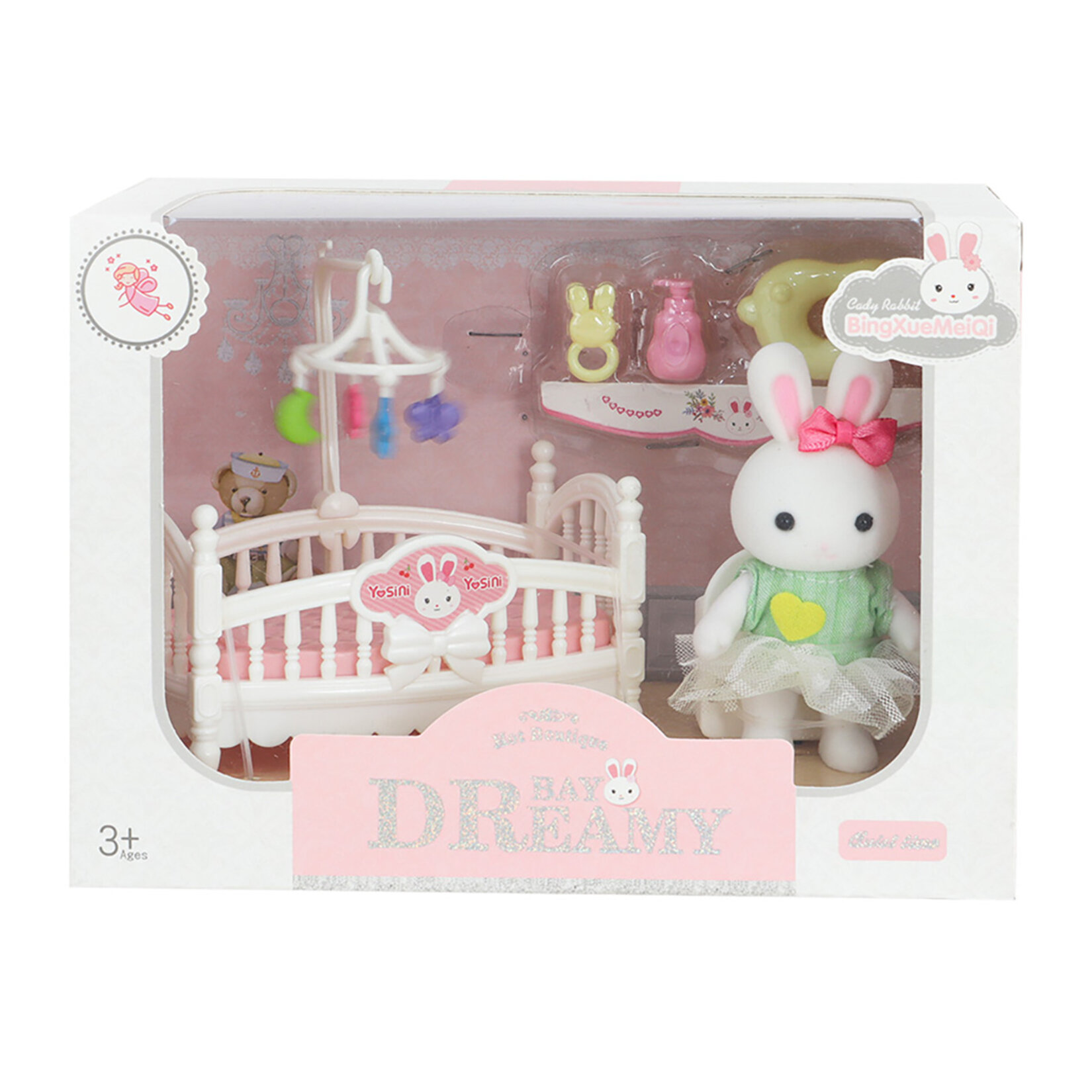 Mega Bay Dreamy Mini Tavşan- Aksesuarlı Bebek Odası Seti