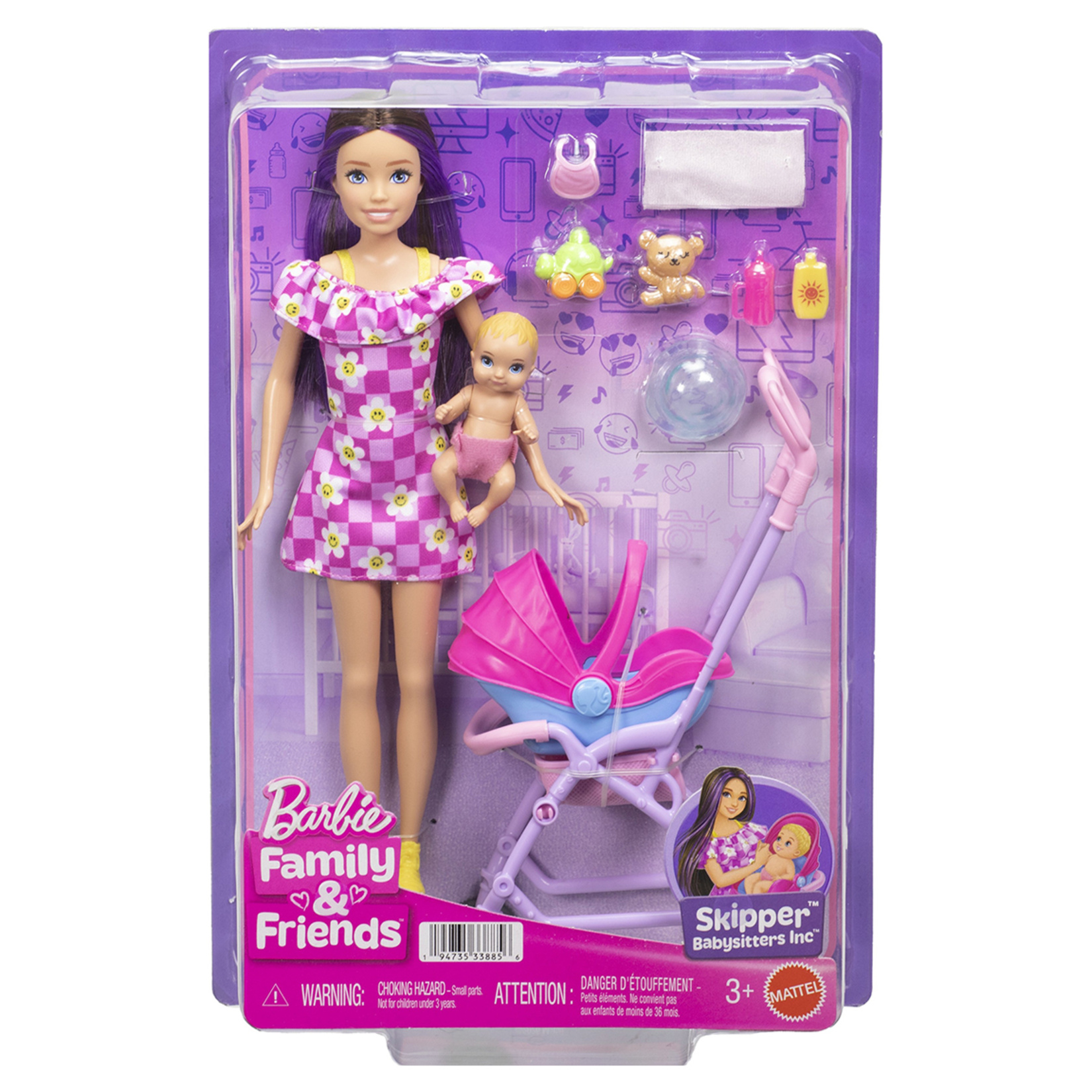 Barbie Skipper Bebek Bakıcılığı Seti - Bebek Arabası
