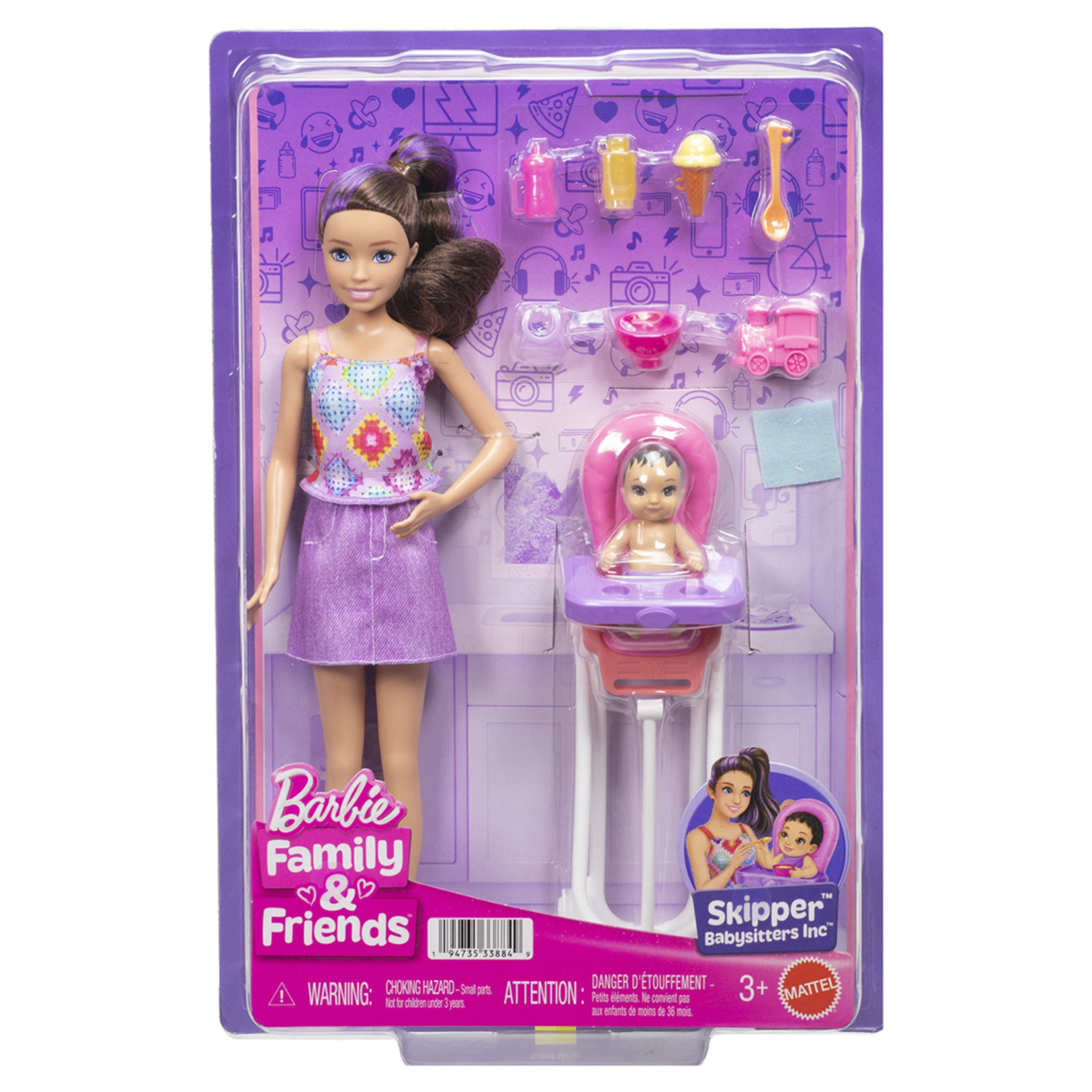Barbie Skipper Bebek Bakıcılığı Seti - Mama Sandalyesi