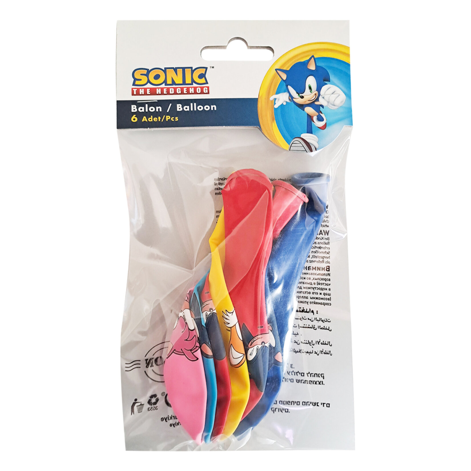 Balon Evi Sonic Poşet İçi Balon 6'lı