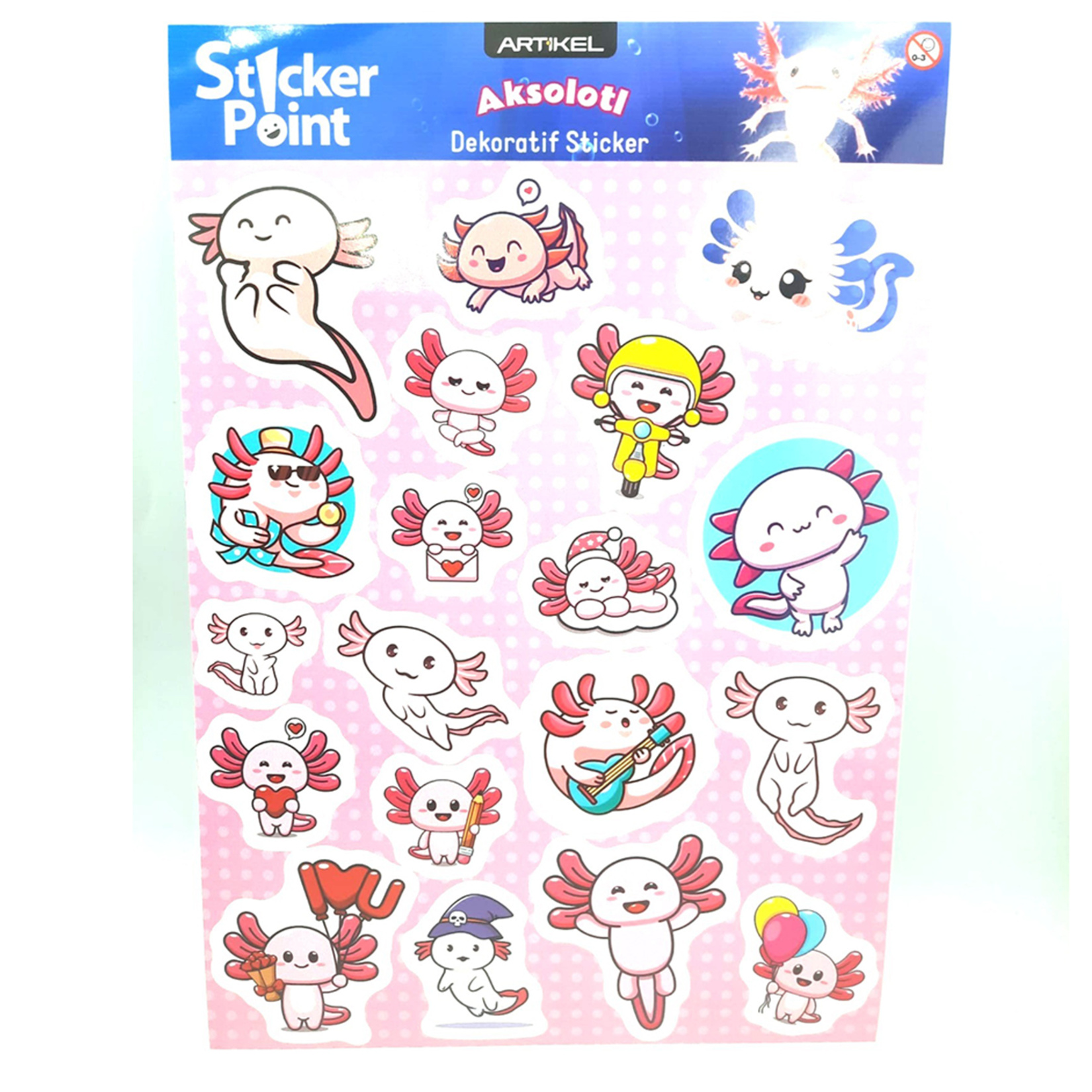 Artikel Aksolot Sticker 17 x 25 Cm