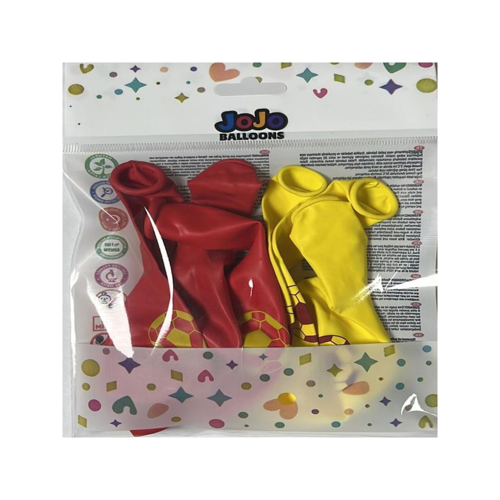 Jojo Balloons 12" Taraftar Sarı Kırmızı Baskılı Balon 6'lı - Görsel 2
