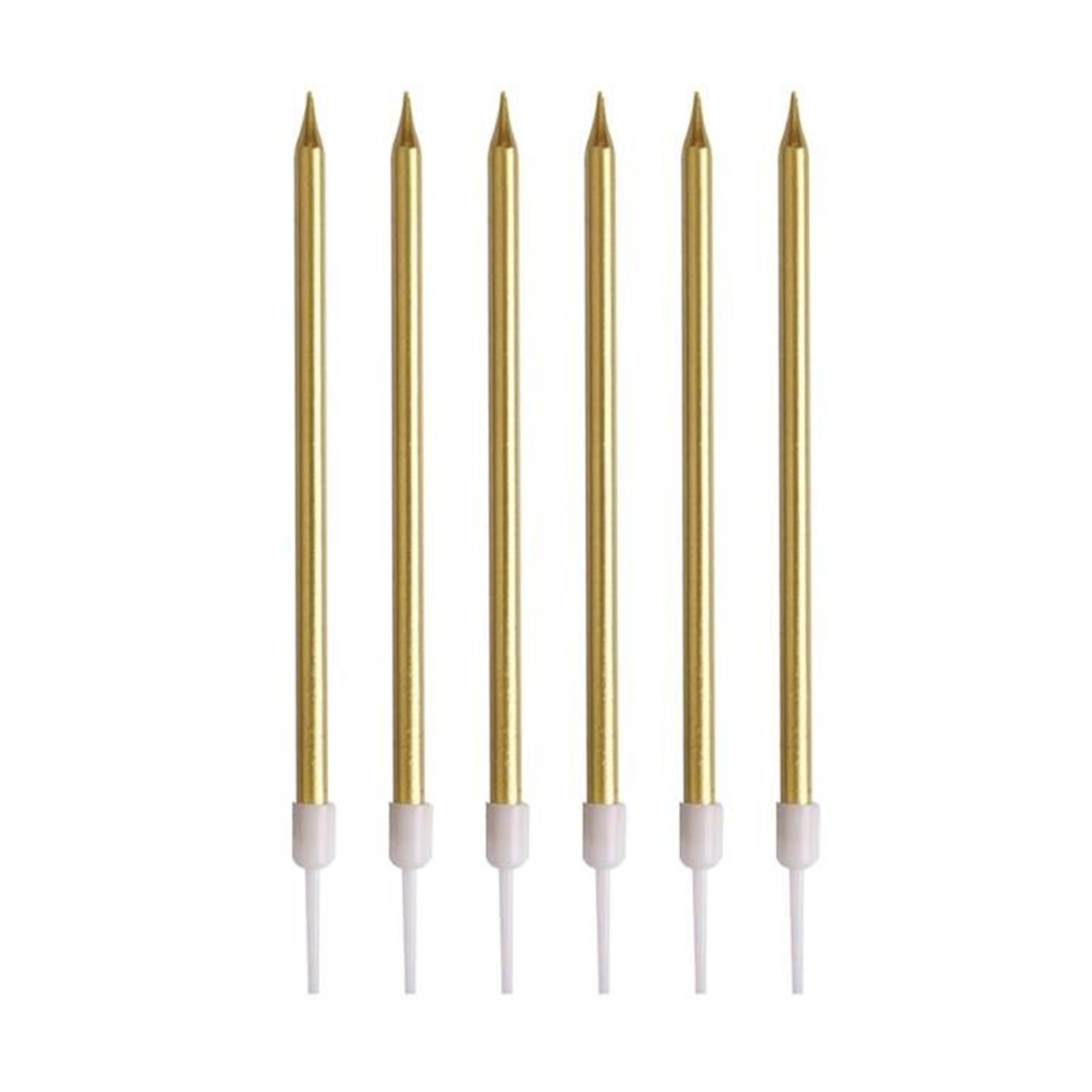 Delux Uzun Mum Metalik 13 Cm 6'lı - Görsel 1