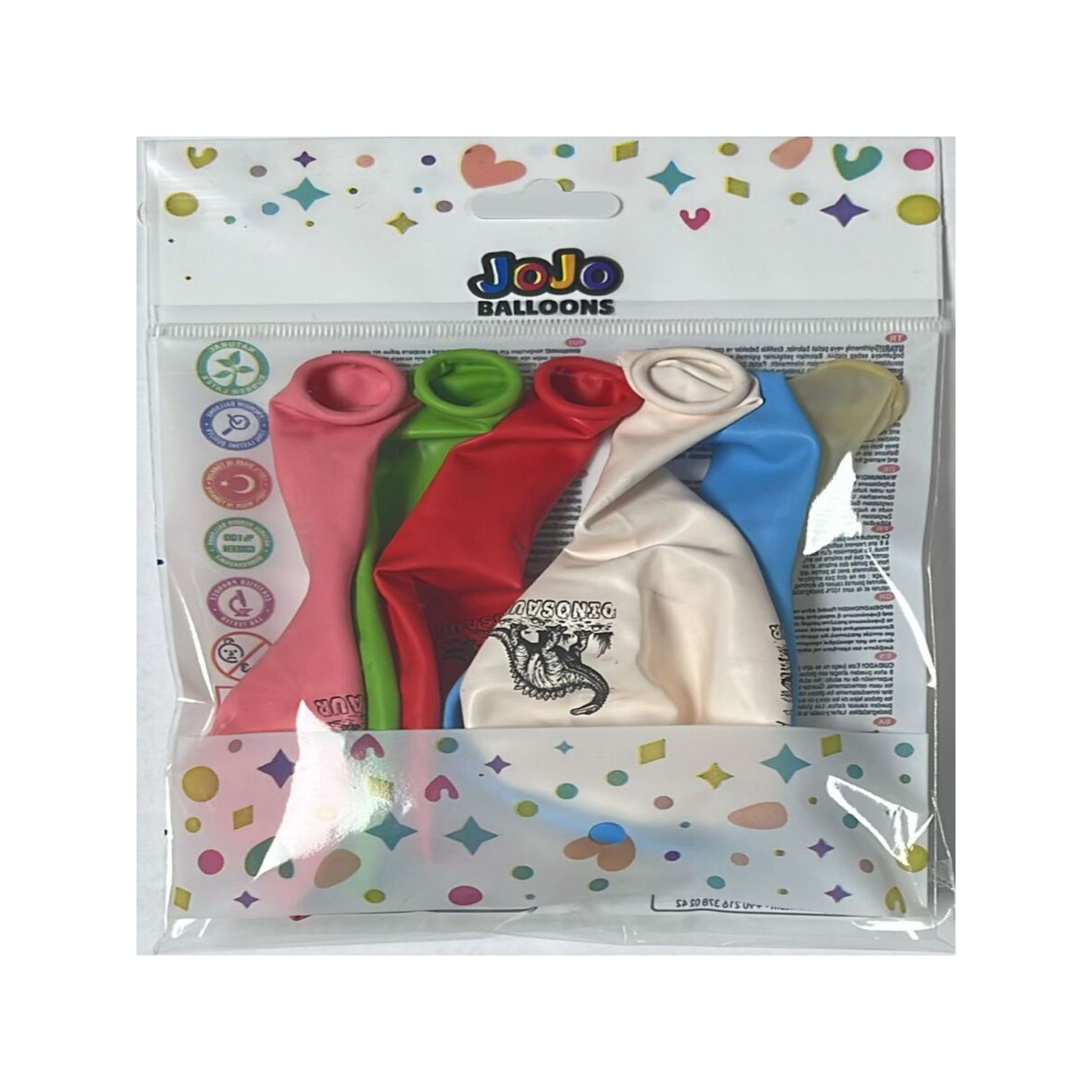 Jojo Balloons 12" Dinozor Baskılı Balon 6'lı - Görsel 2