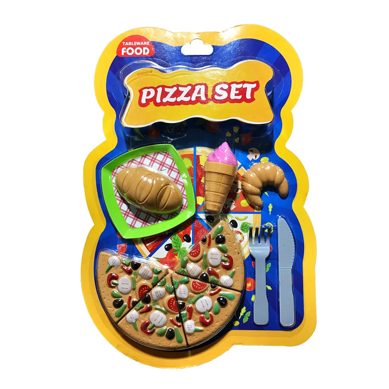 Uçar Oyuncak Tableware Food Küçük Pizza Seti
