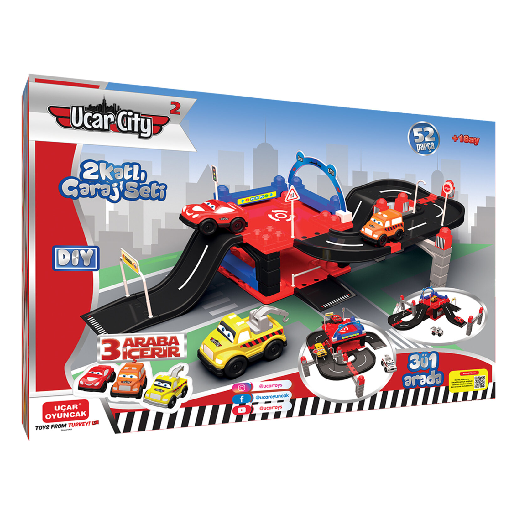 Uçar City 2 Katlı Garaj Seti 52 Parça - Görsel 2