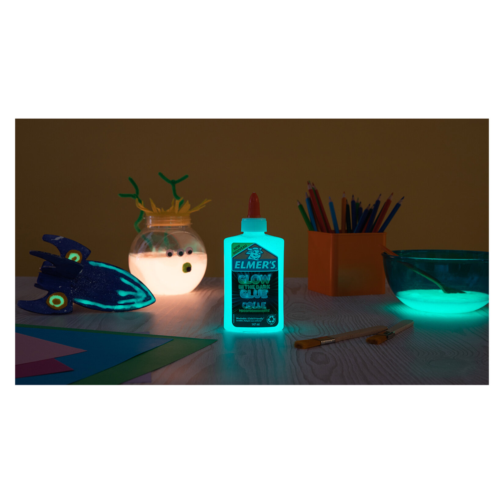 ELMER'S Karanlıkta parlayan yapıştırıcı 147 ml, Mavi - Görsel 3