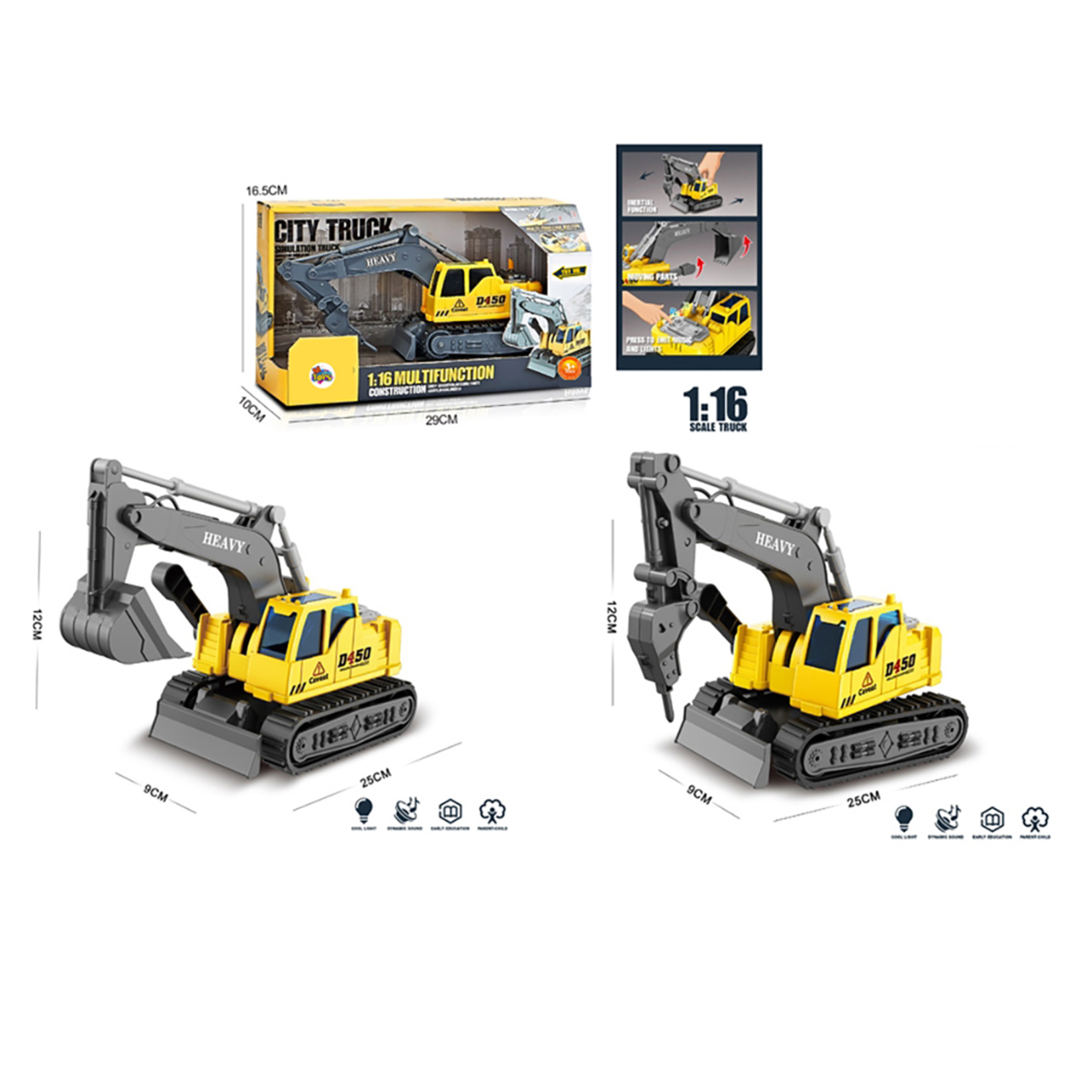 M Toys Oyuncak Işıklı Sesli İş Makinesi 2929-11756 - Görsel 2