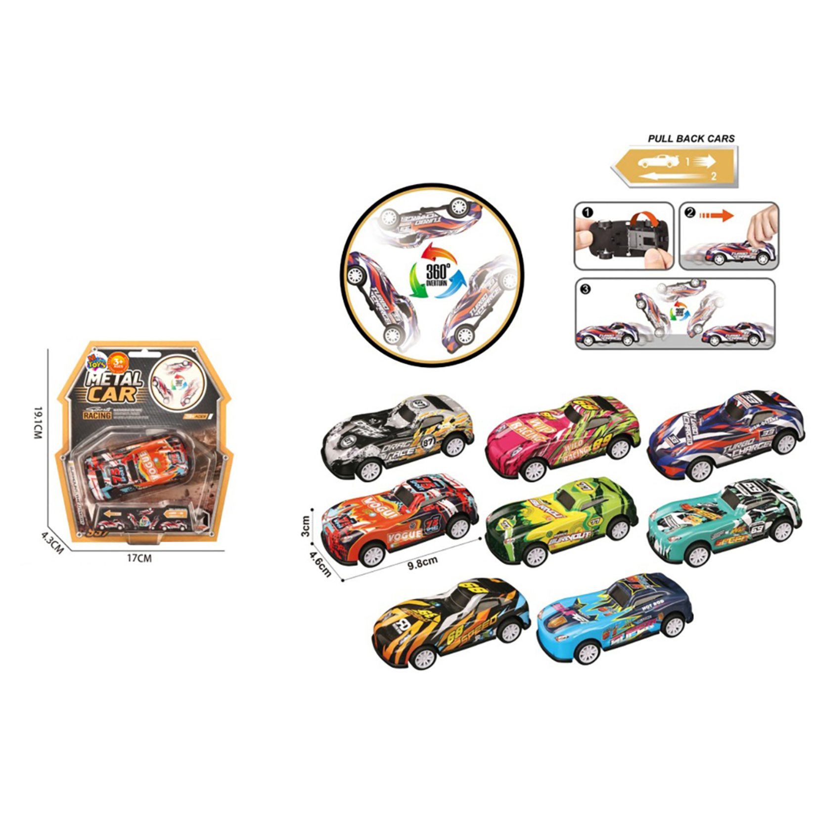 M Toys Çek Bırak Oyuncak Metal Araba 2929-11816