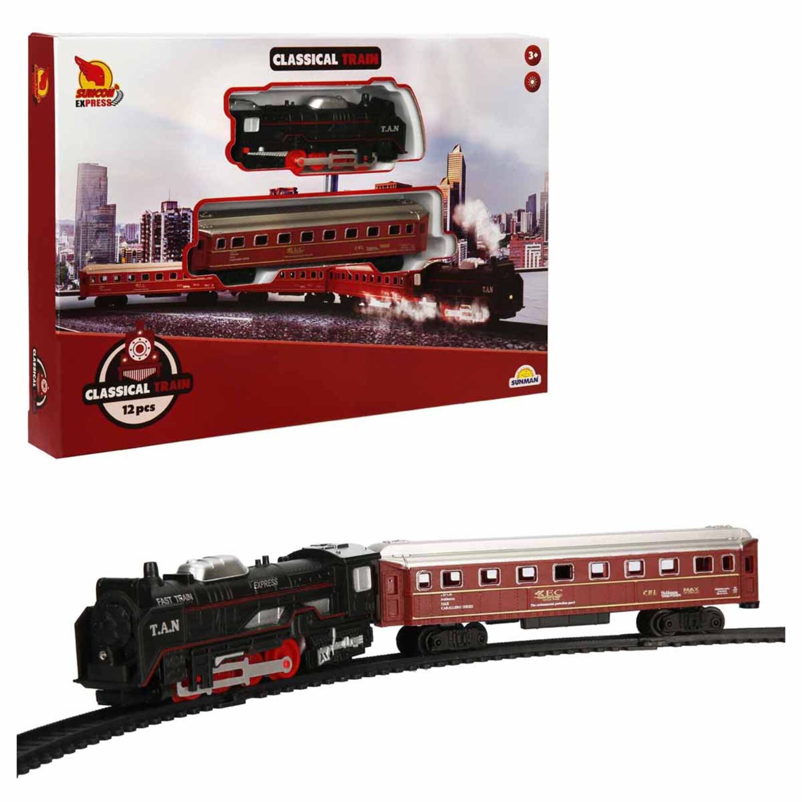 Sunman Sun-Cne-Snc Tren Set 14 Parça B/O Küçük Işıklı