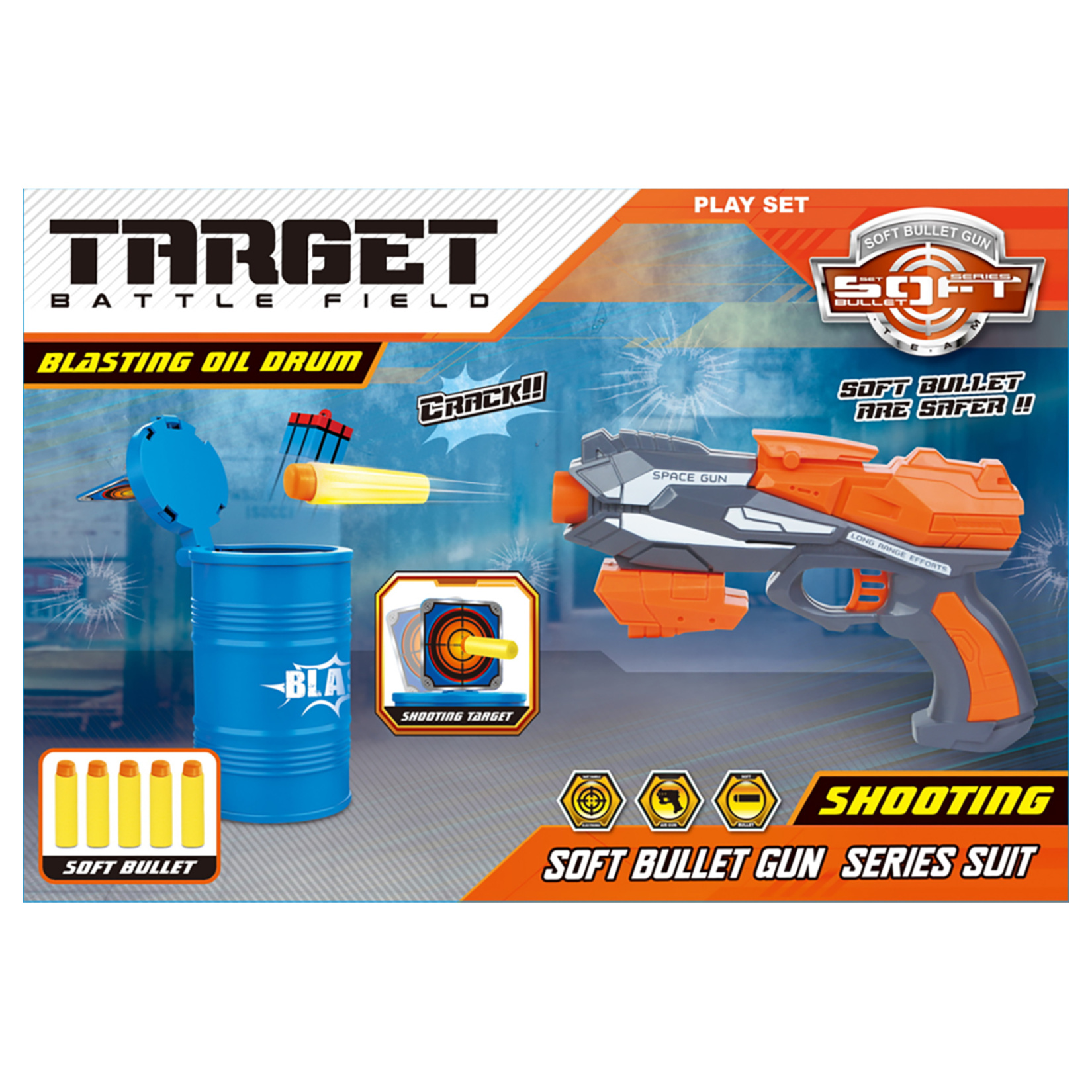 M Toys Oyuncak Yumuşak Mermili Tabanca Seti