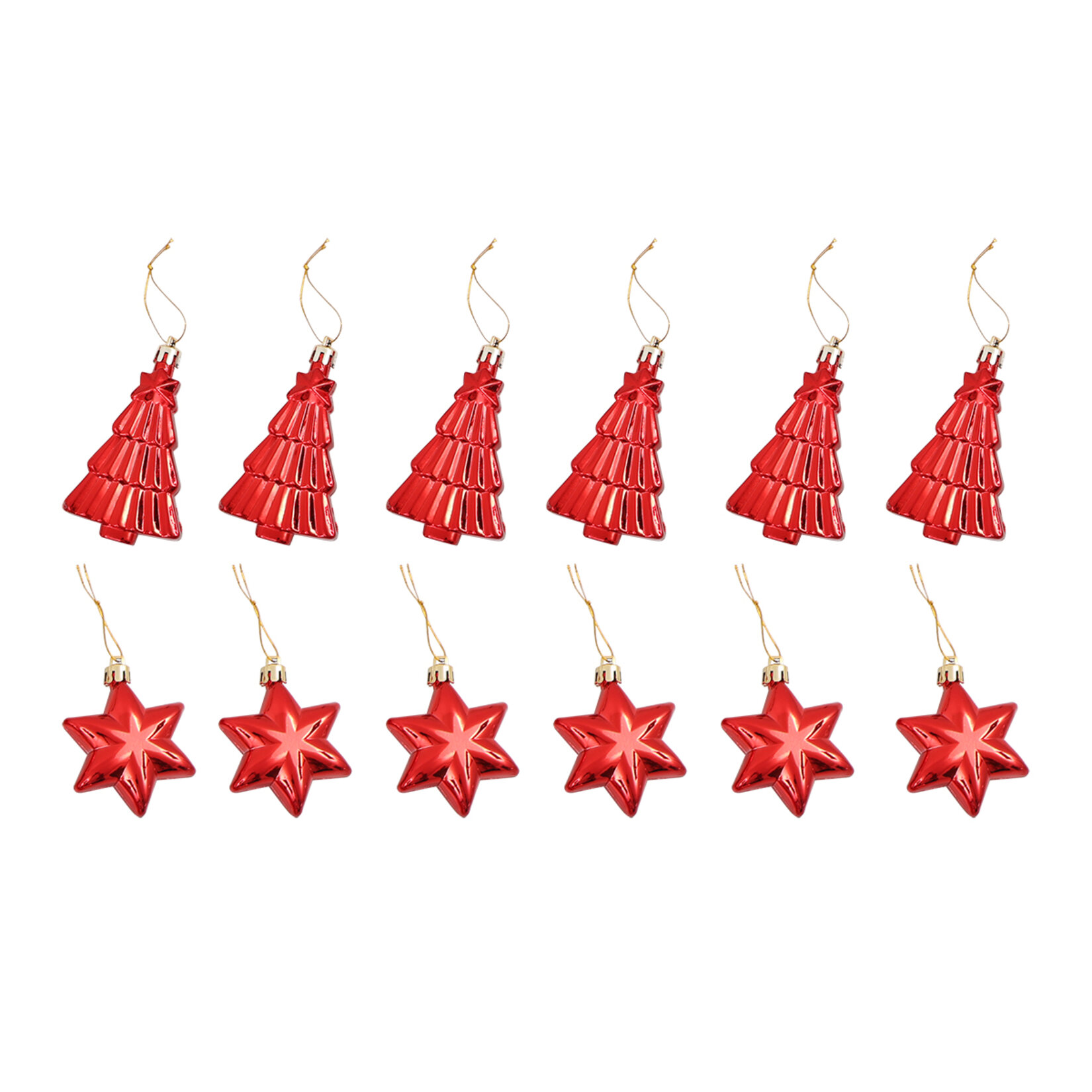 Waldern Yılbaşı 12 Parça Yıldız & Ağaç Figürlü Süs - Görsel 2