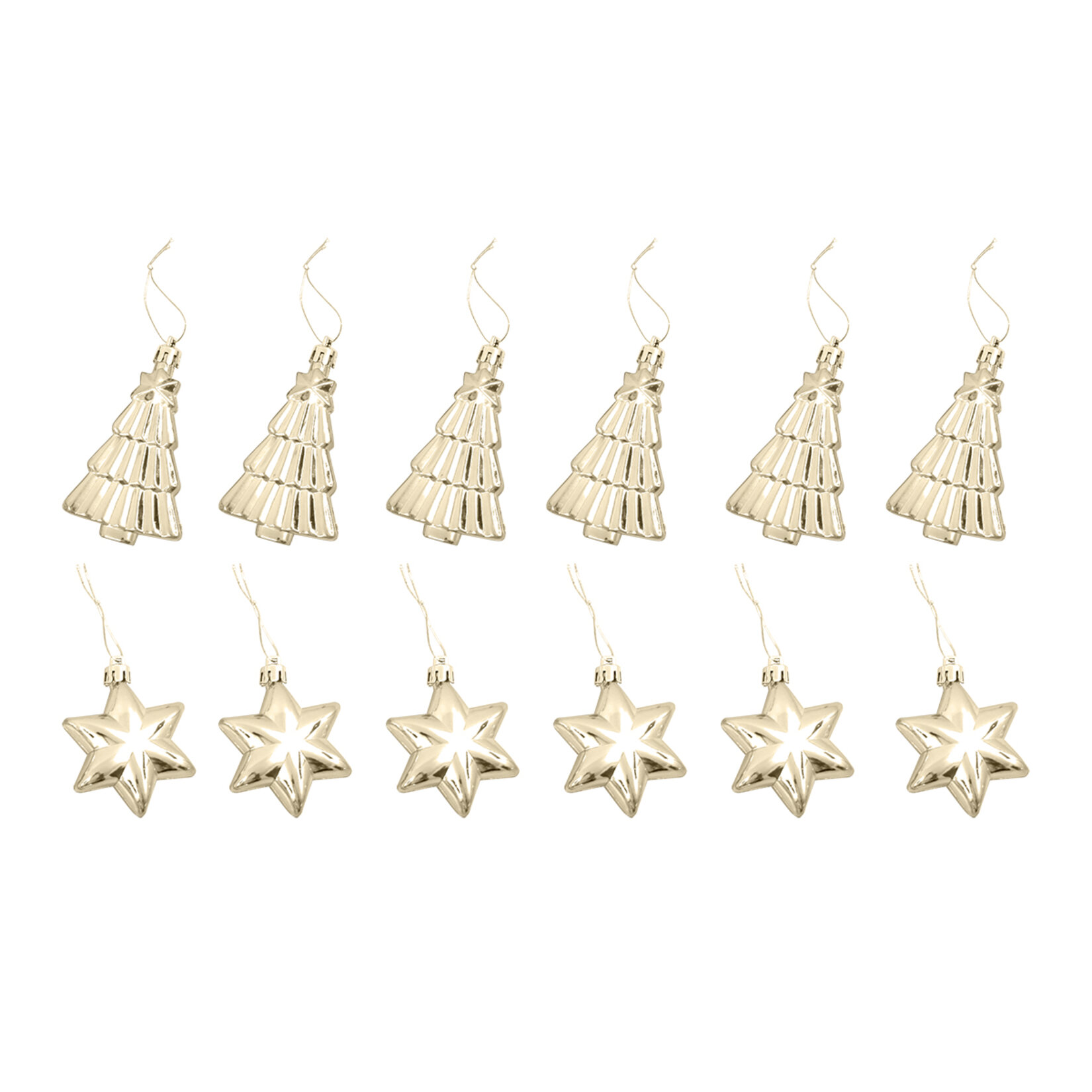 Waldern Yılbaşı 12 Parça Yıldız & Ağaç Figürlü Süs - Görsel 3