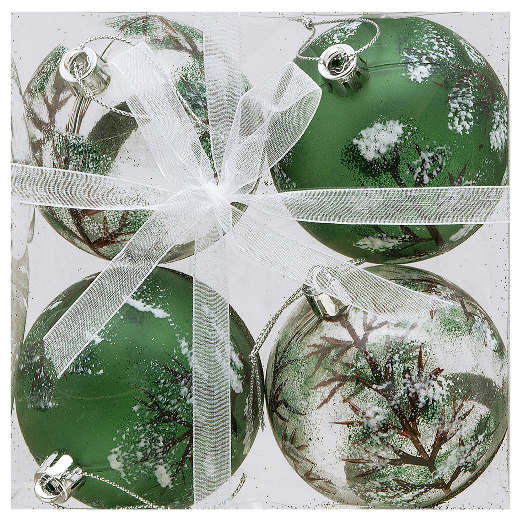 Snow Angels 7 Cm 4'Lü Desenli Yılbaşı Topu