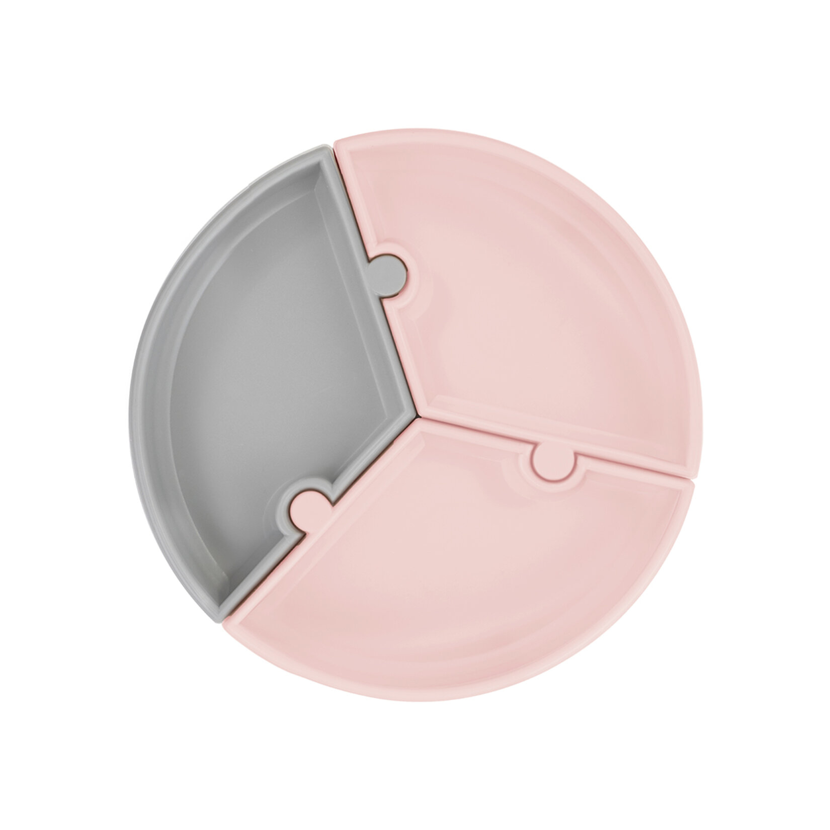 Oioi Vakumlu Mama Tabağı Puzzle Pink / Powder Grey - Görsel 1