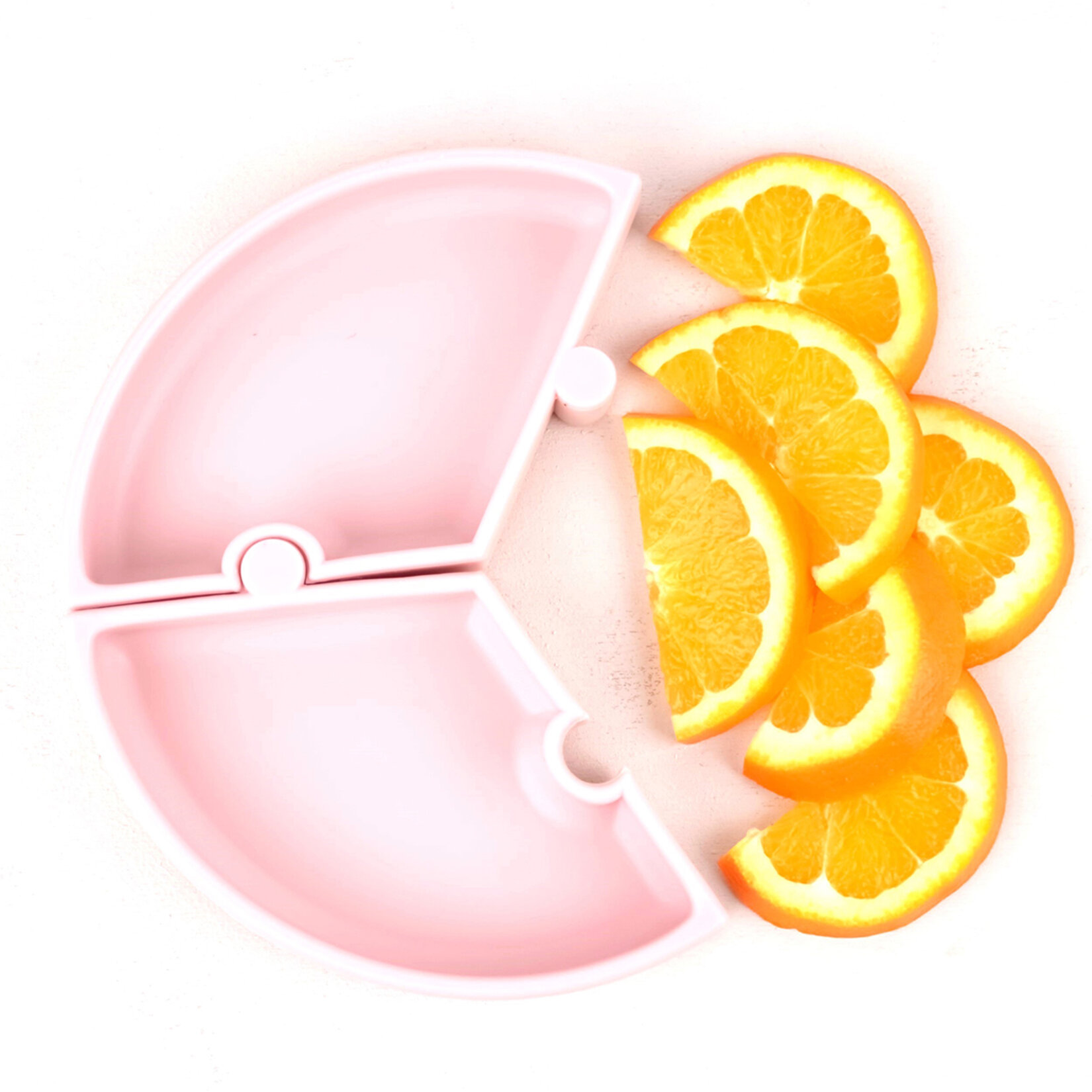 Oioi Vakumlu Mama Tabağı Puzzle Pink / Powder Grey - Görsel 3