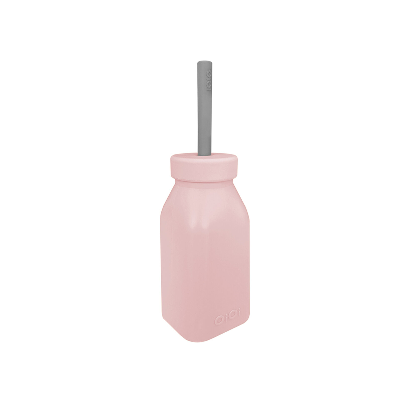 Oioi Şişe + Pipet Pinky Pink / Powder Grey - Görsel 1