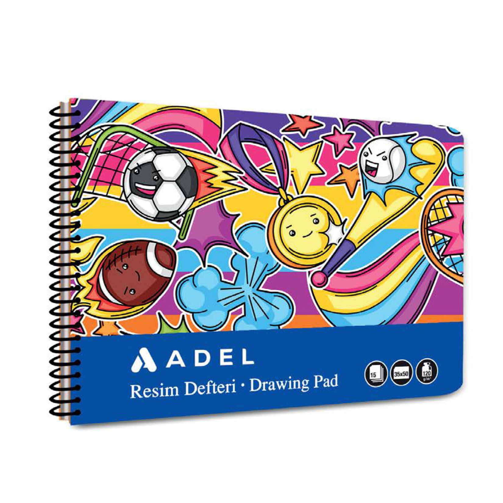 Adel Resim Defteri Fun Karton Kapak 15 Yaprak 25X35 Cm - Görsel 1