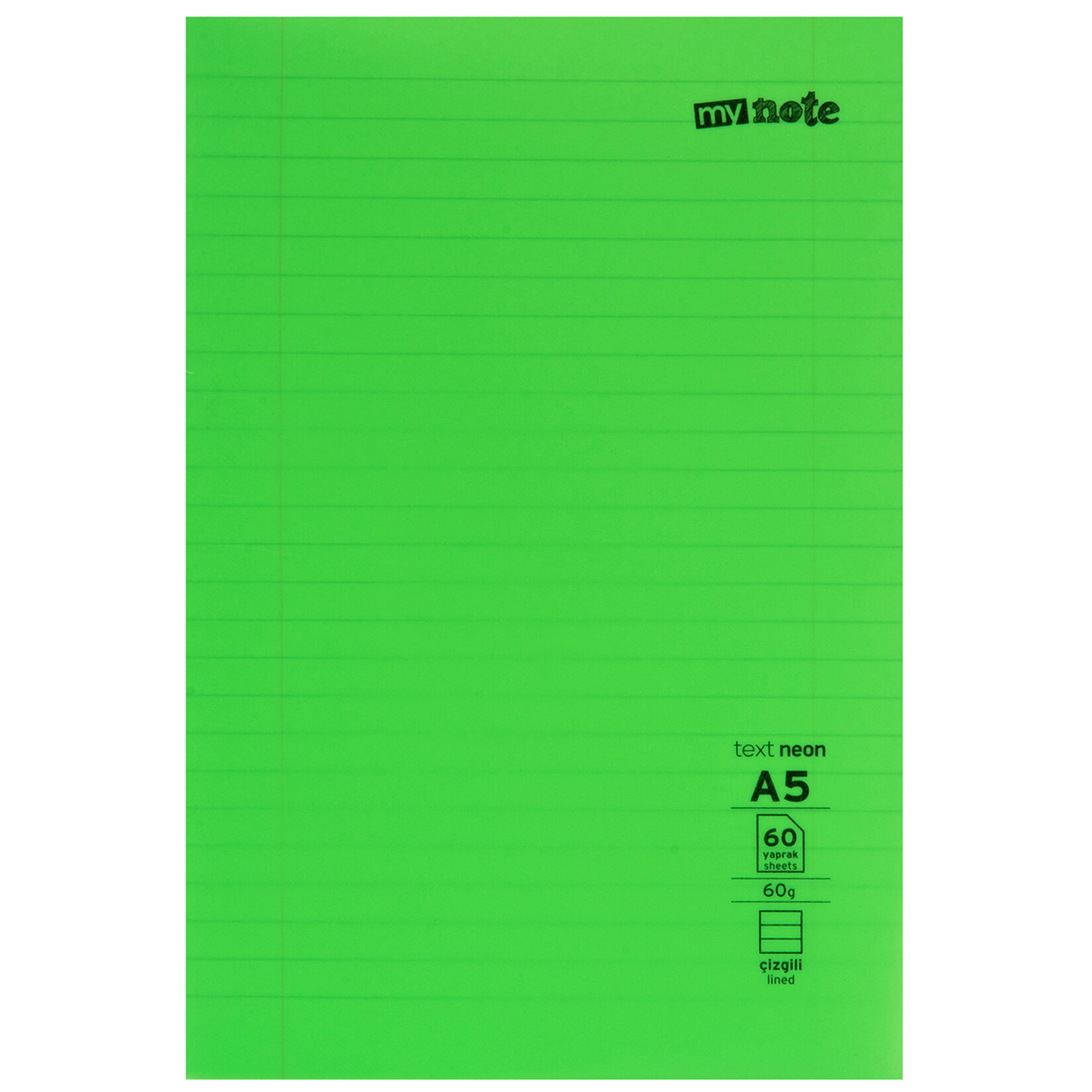 Mynote Text Neo Defter A5 60 Yaprak Çizgili