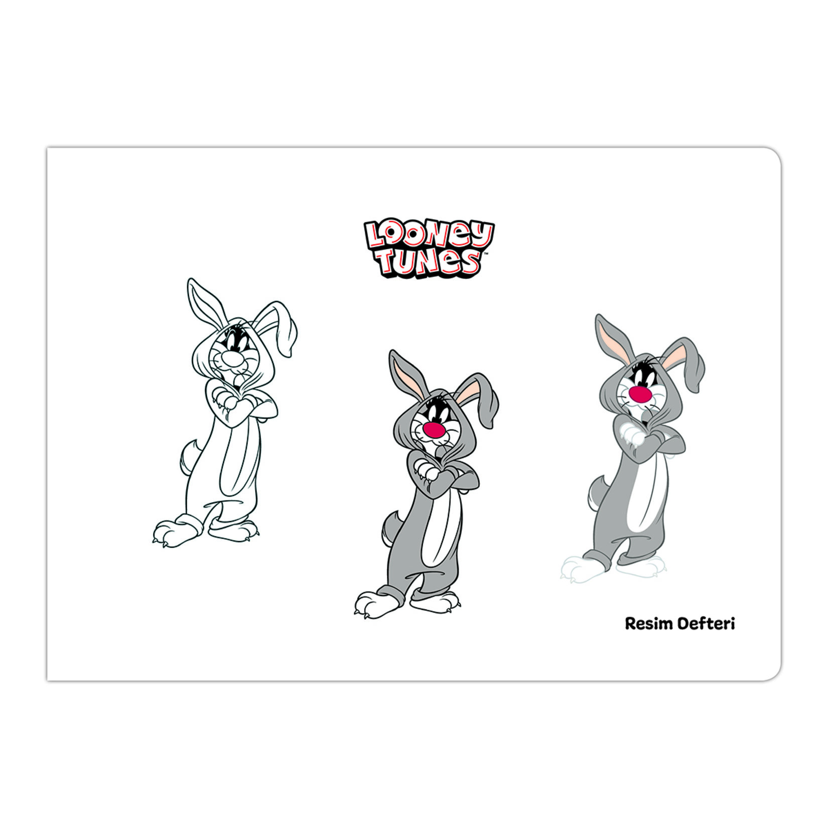 Looney Tunes 22x31 30 Yaprak Karton Kapak Resim Defter - Görsel 1