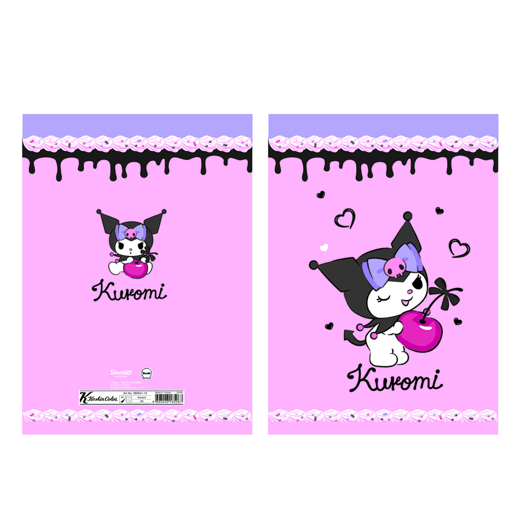 Keskin Color Kuromi A5 60 Yaprak Çizgili / Kareli Spiralli Defter