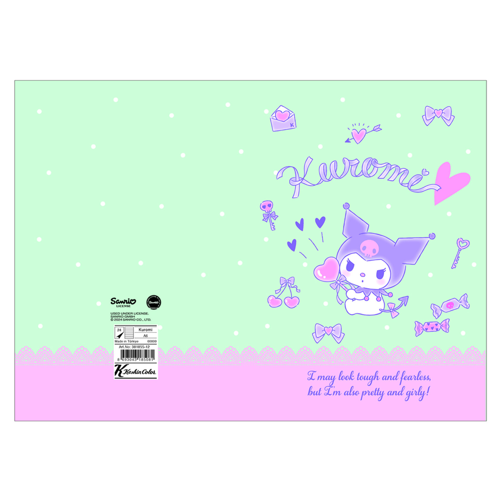 Keskin Color Kuromi A6 24 Yaprak Çizgili Tel Dikişli Defter