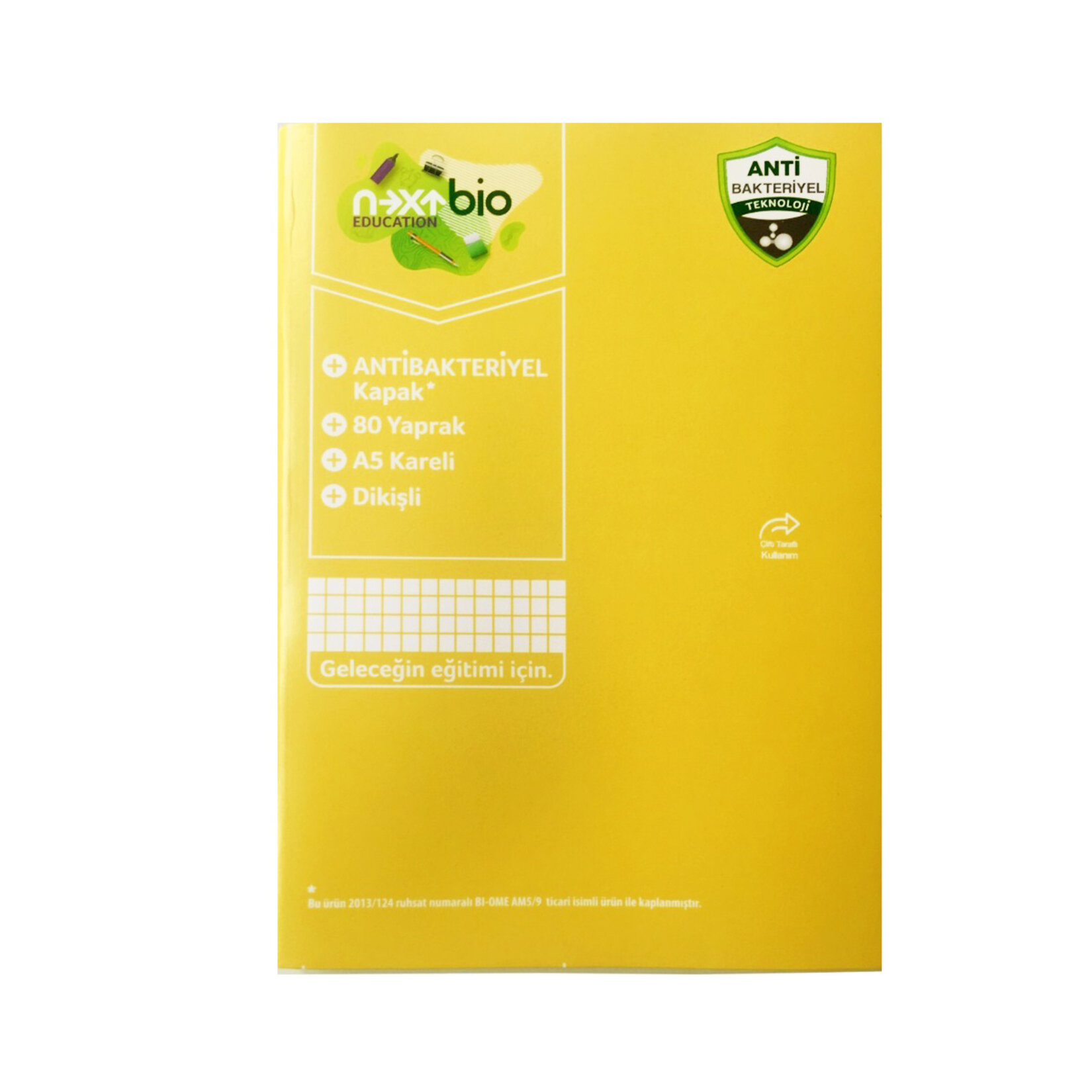 Next Bio Edu. Antibakteriyel A5 Dikişli Defter 80 Yaprak