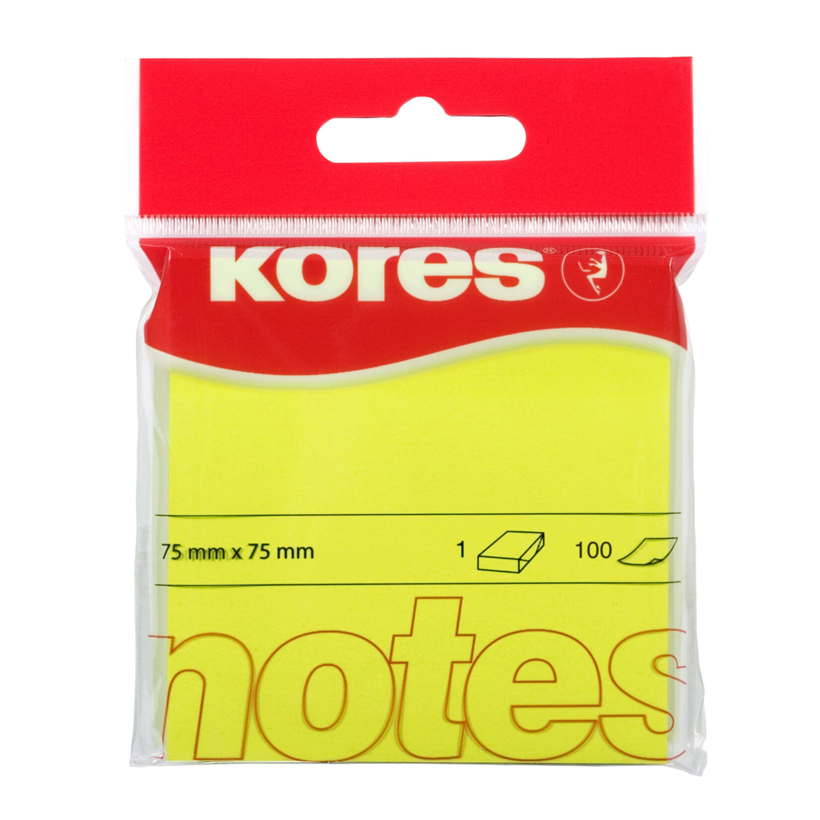 Kores Neon Sarı Yapışkanlı Not Kağıdı 75x75mm