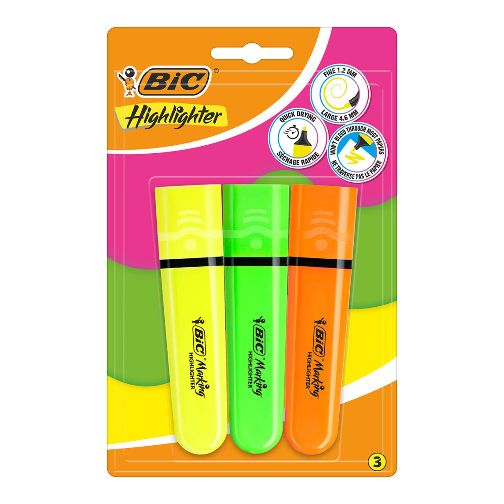 Bic Flat Neon Fosforlu Kalem 3'lü Blister