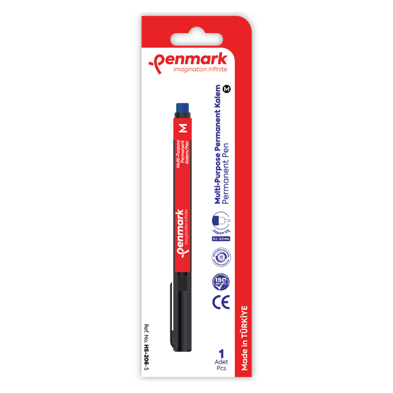 Penmark Asetat Kalemi (Cd-Metal-Cam-Plastik) Mavi