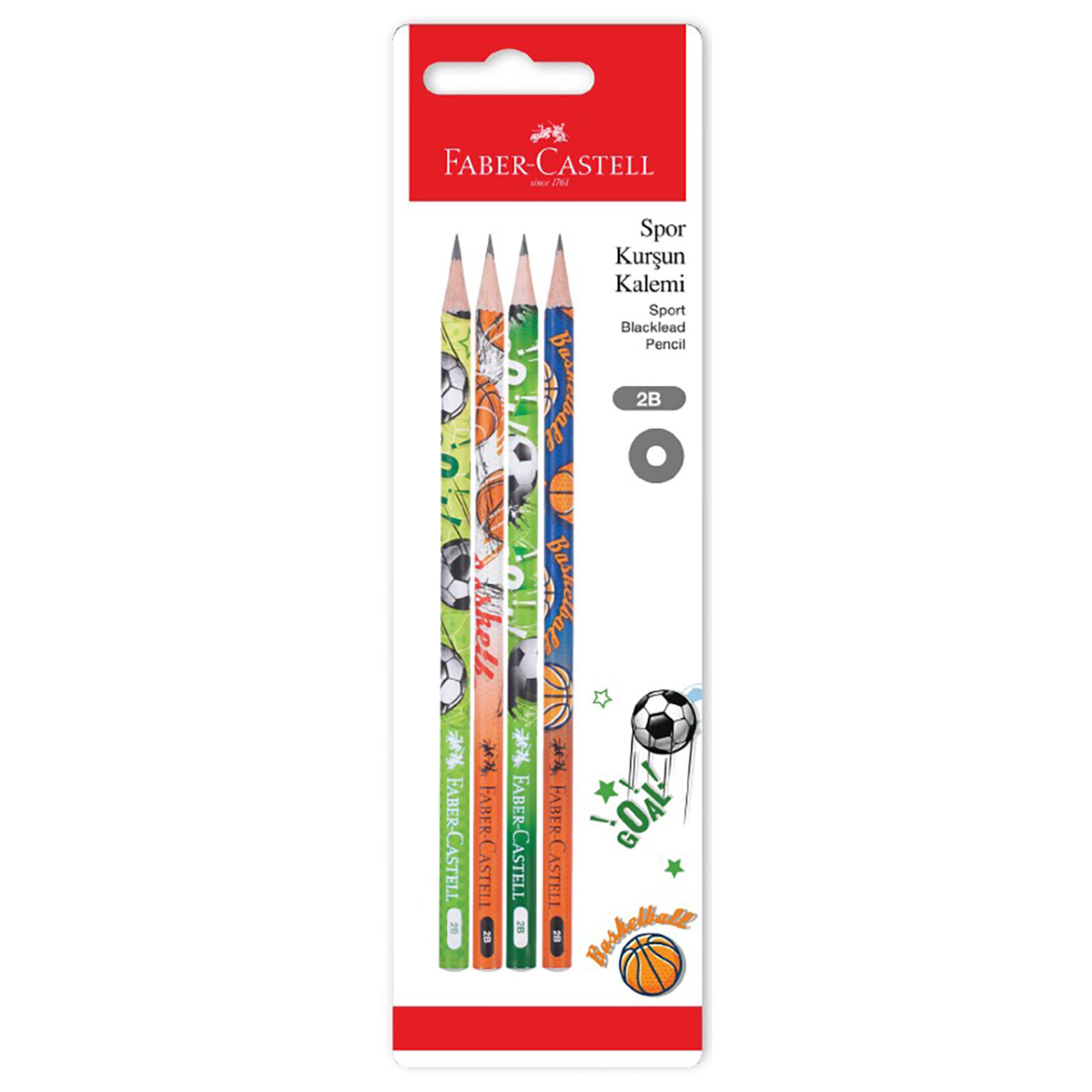 Faber Castell Blister Spor Kurşun Kalem 2B 4'lü