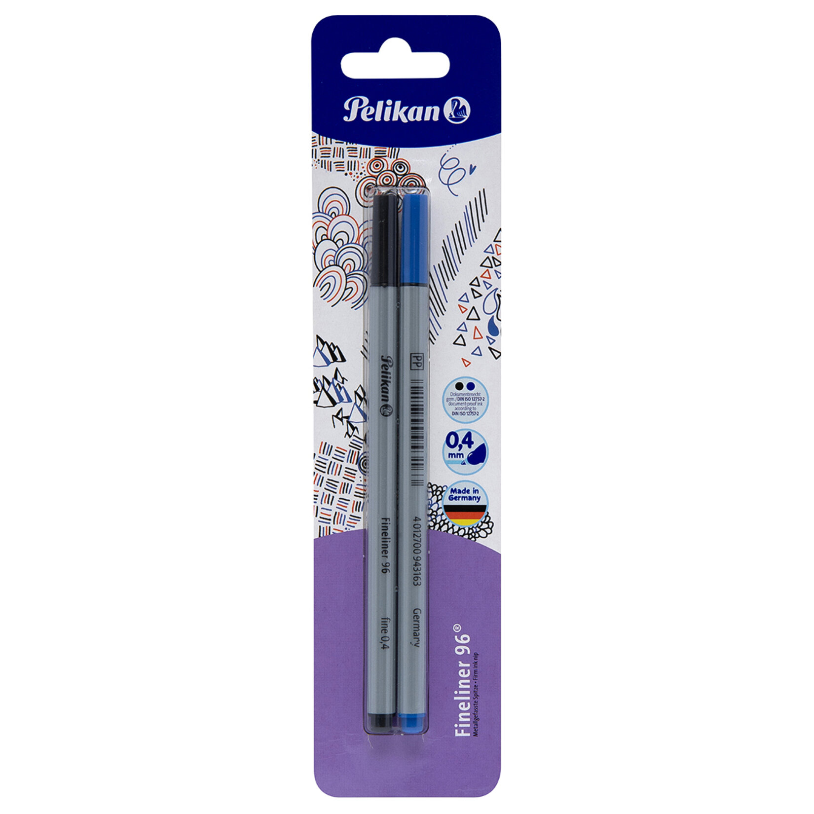 Pelikan Fineliner Mavi-Siyah 2'li