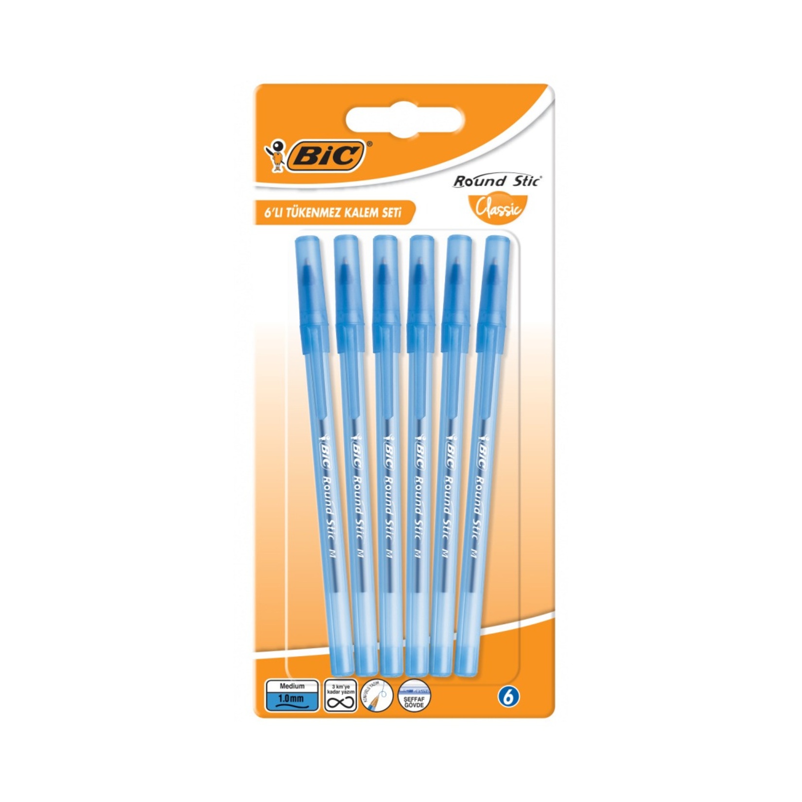 Bic Round Stic Tükenmez Kalem Mavi 6'lı