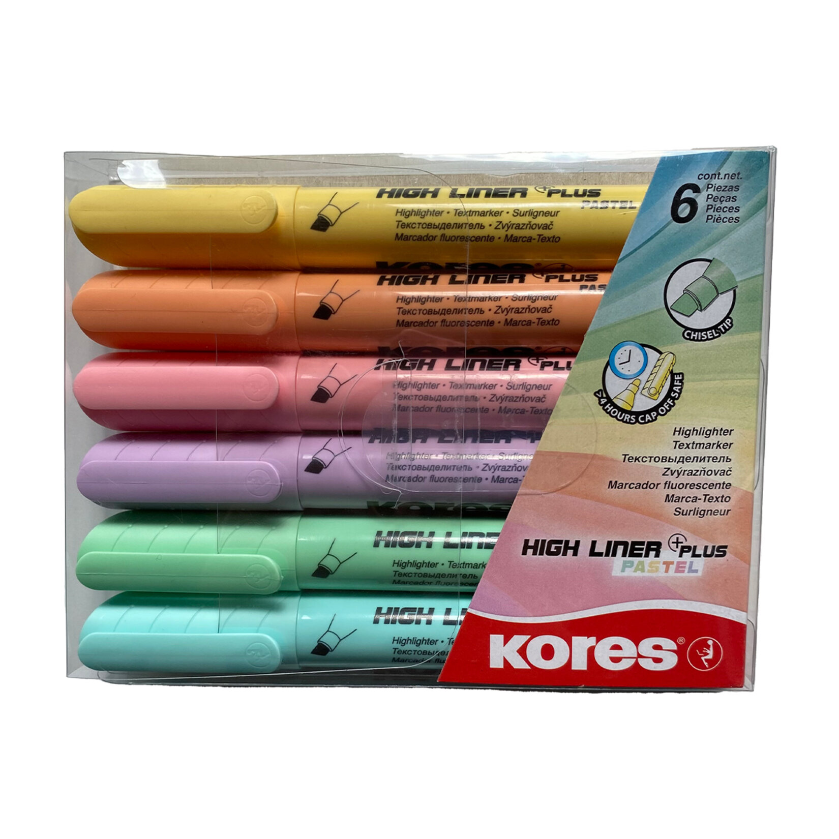 Kores Pastel Renkli Fosforlu Kalem 6'lı