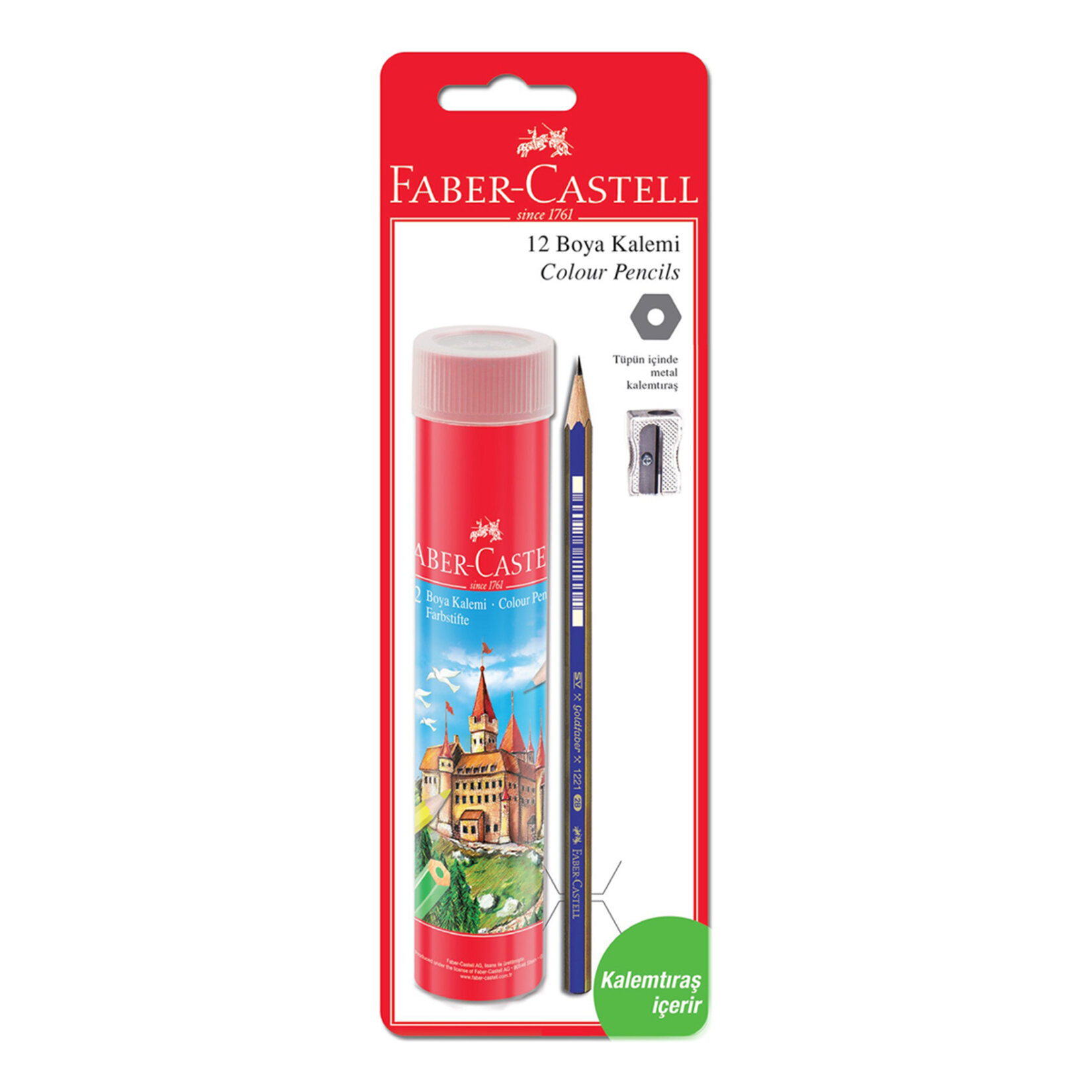 Faber Castell Bls Kuru Boya 12'li Tüp + 2B Kalem