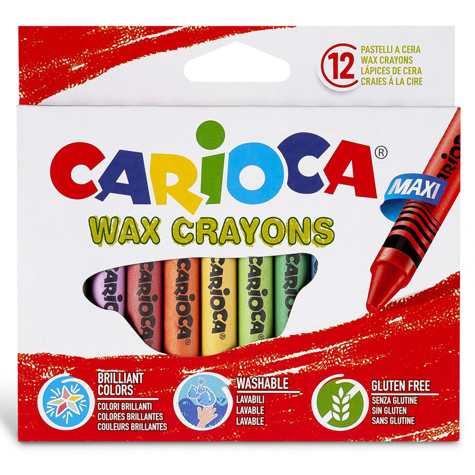 Carioca Wax Maxi Yıkanabilir Pastel Boya Kalemi 12'li